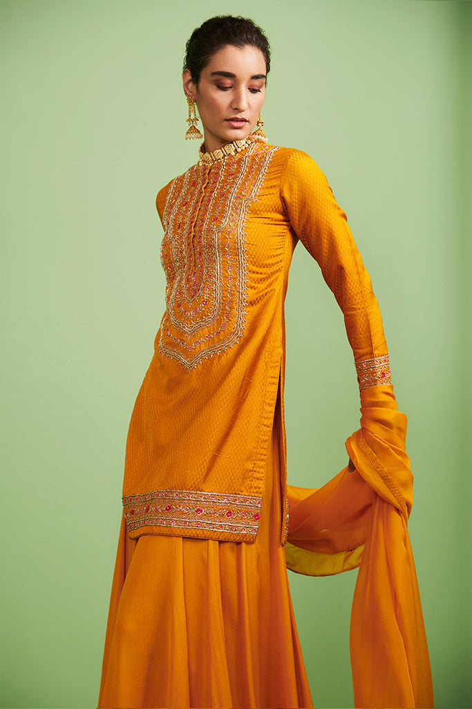 Mustard Kurta & Sharara Set