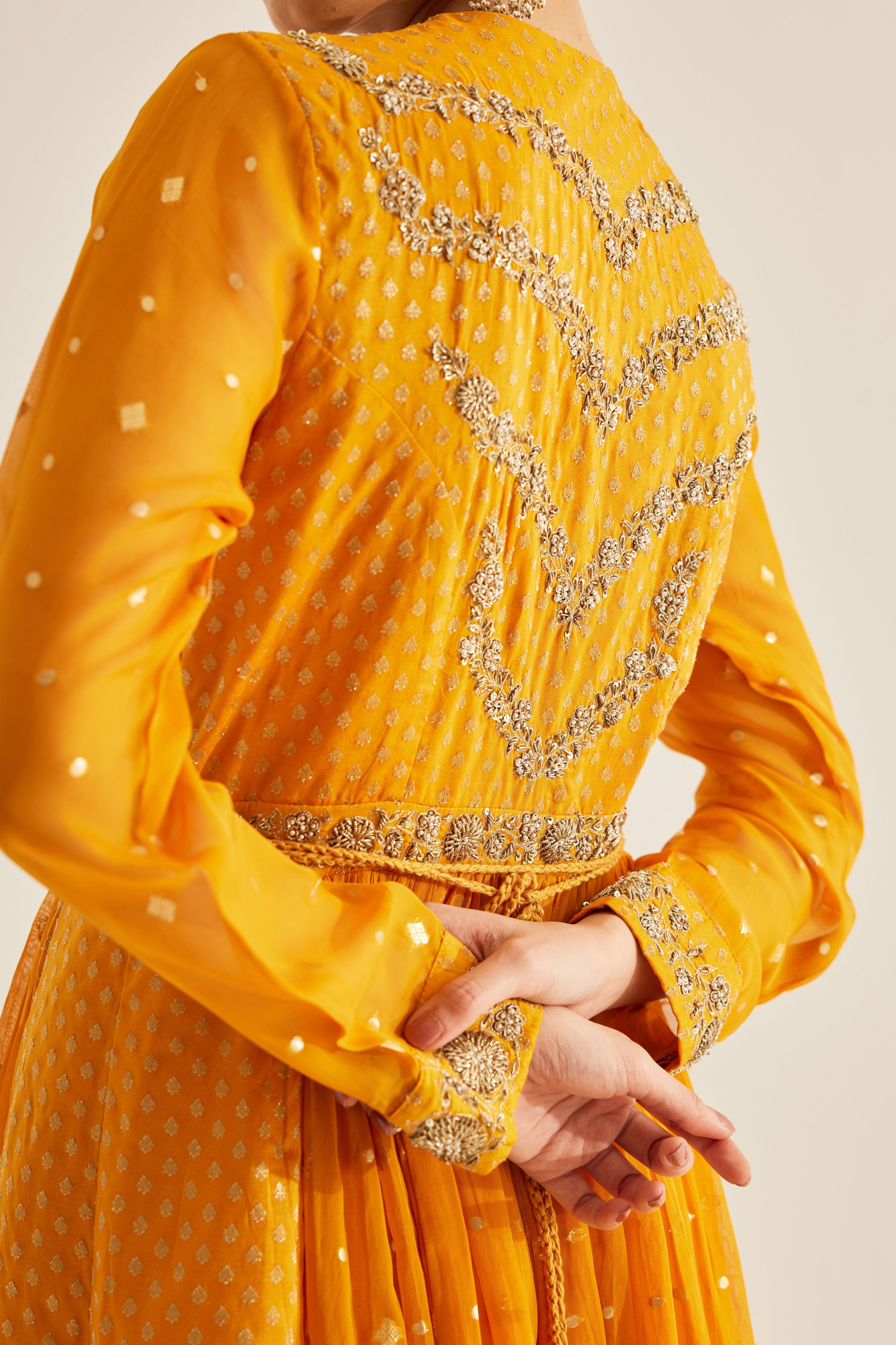 Mustard Anarkali Set
