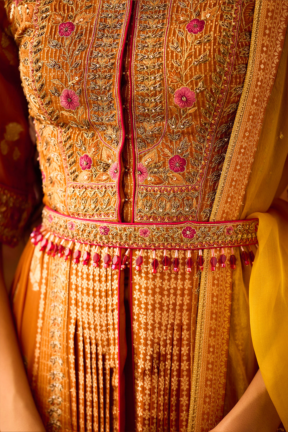 Amber Mustard Anarkali Set