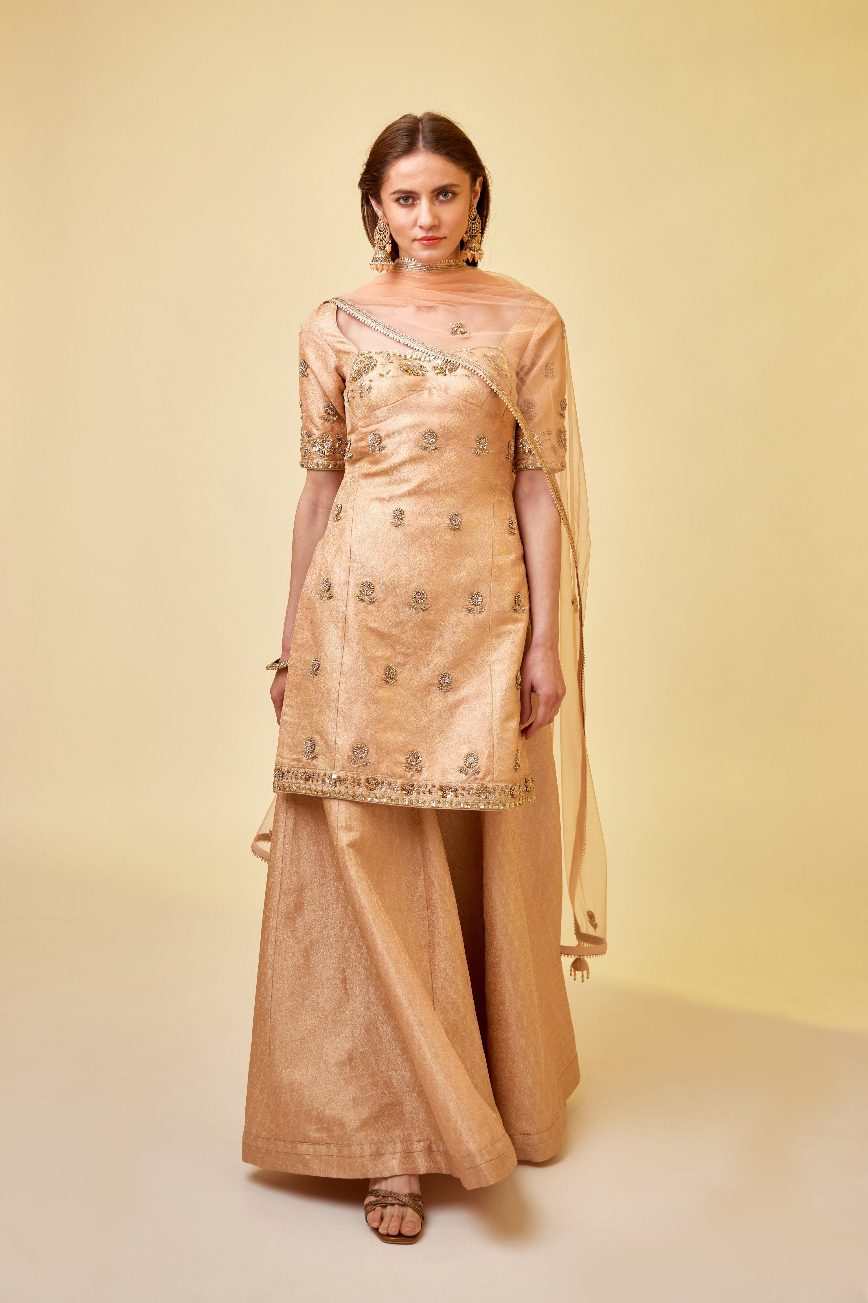 Rose Pink Sharara Set