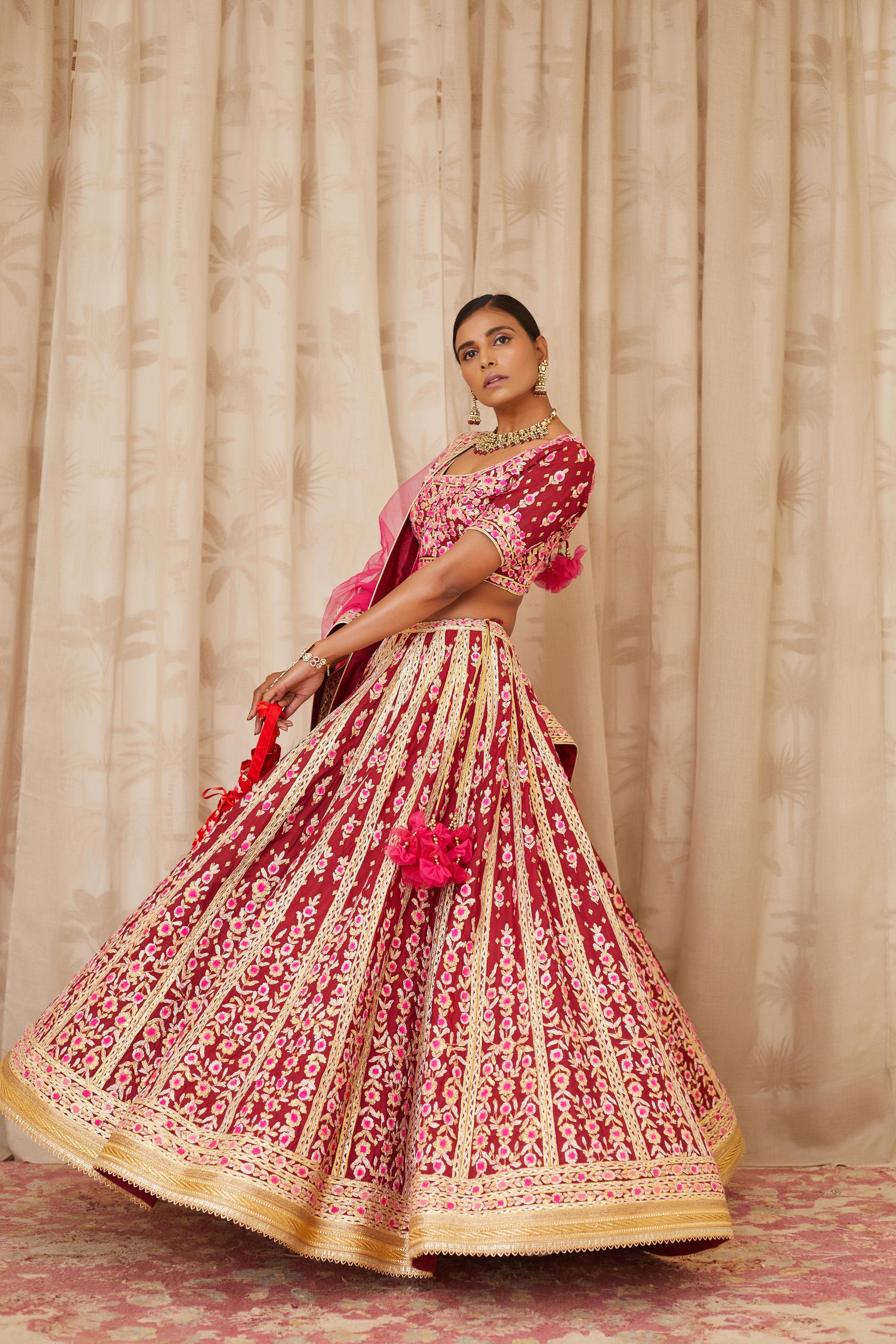 Maroon Lehenga Set