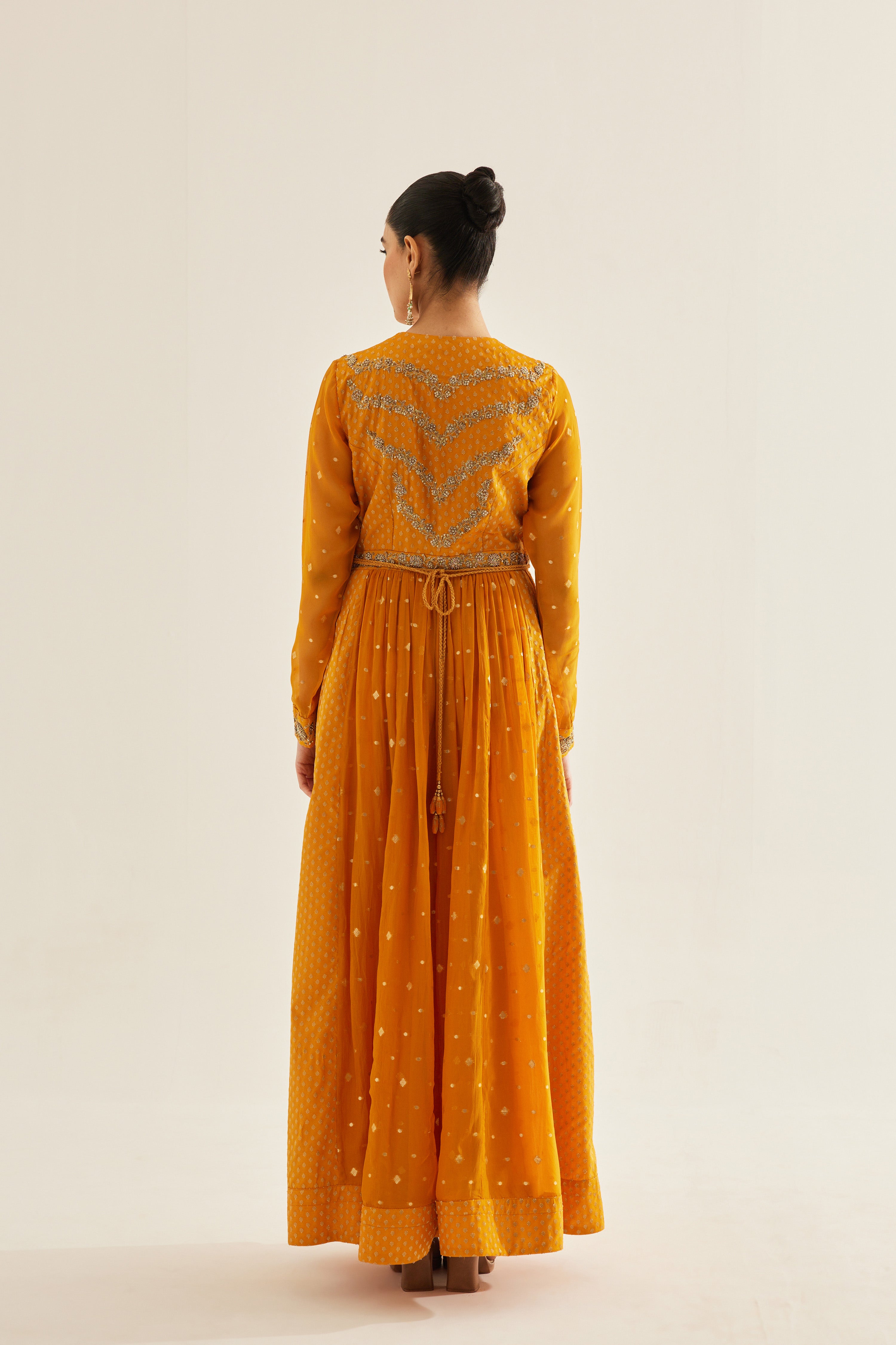 Mustard Anarkali Set