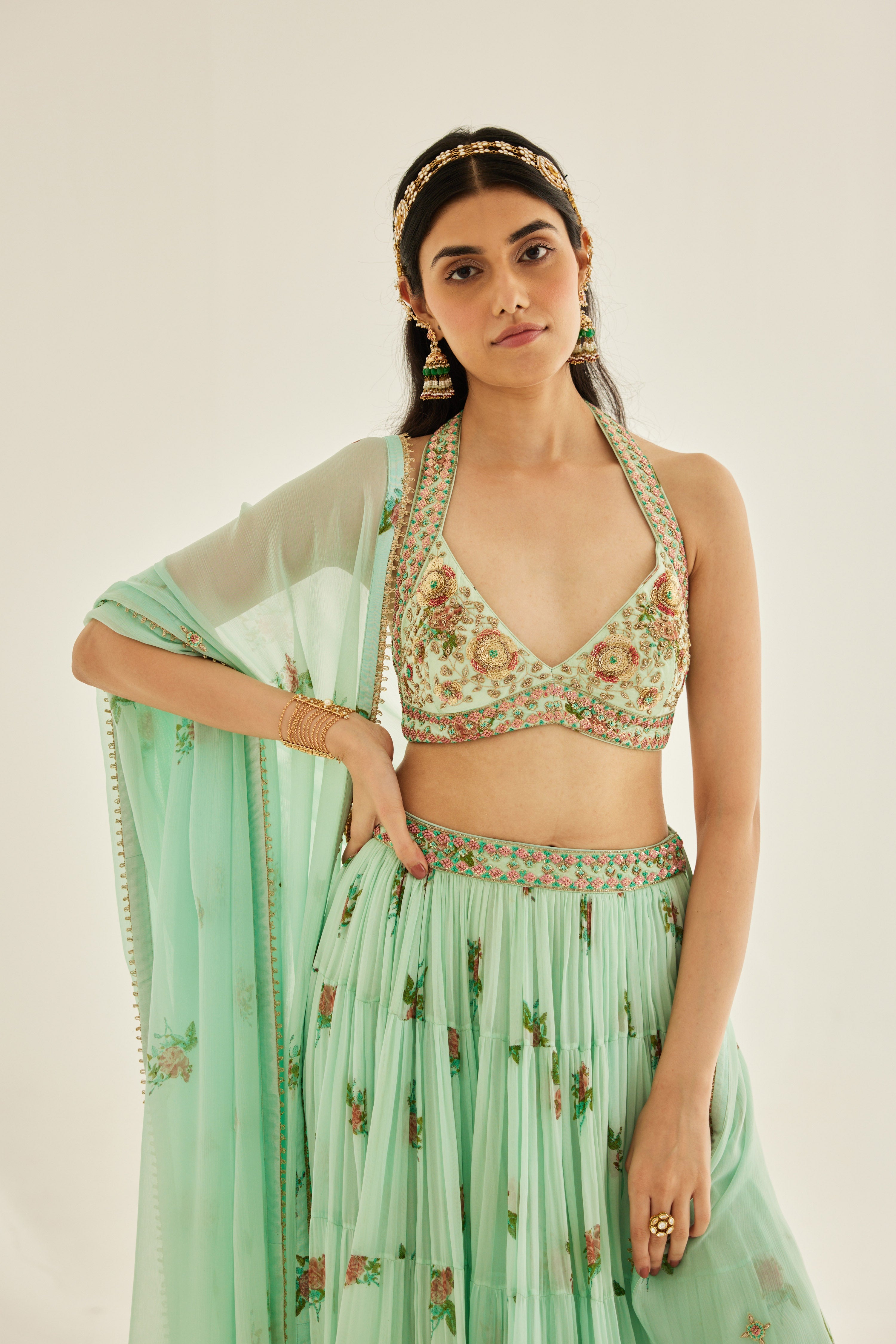 Plume Blue Lehenga Set