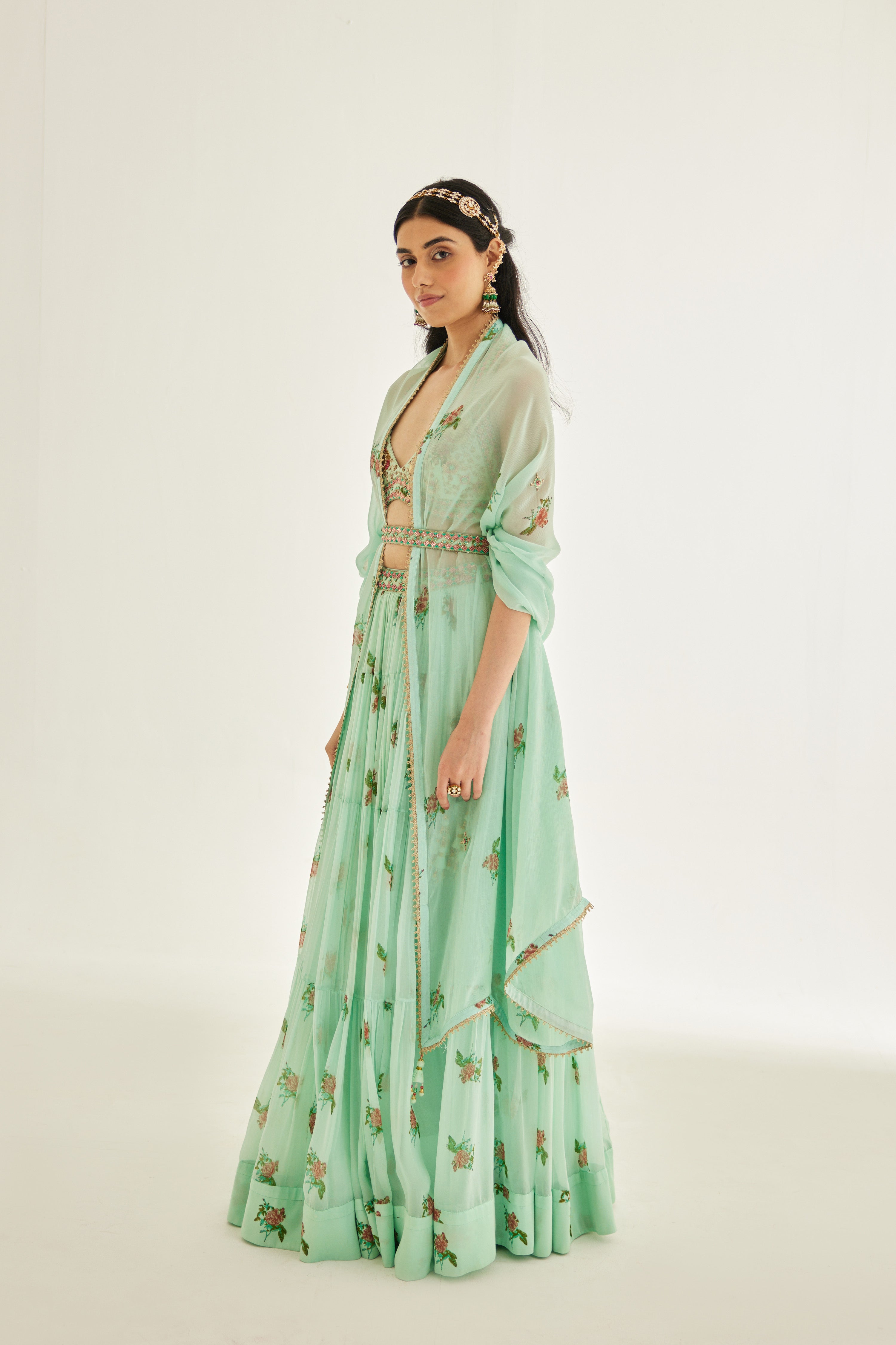 Plume Blue Lehenga Set