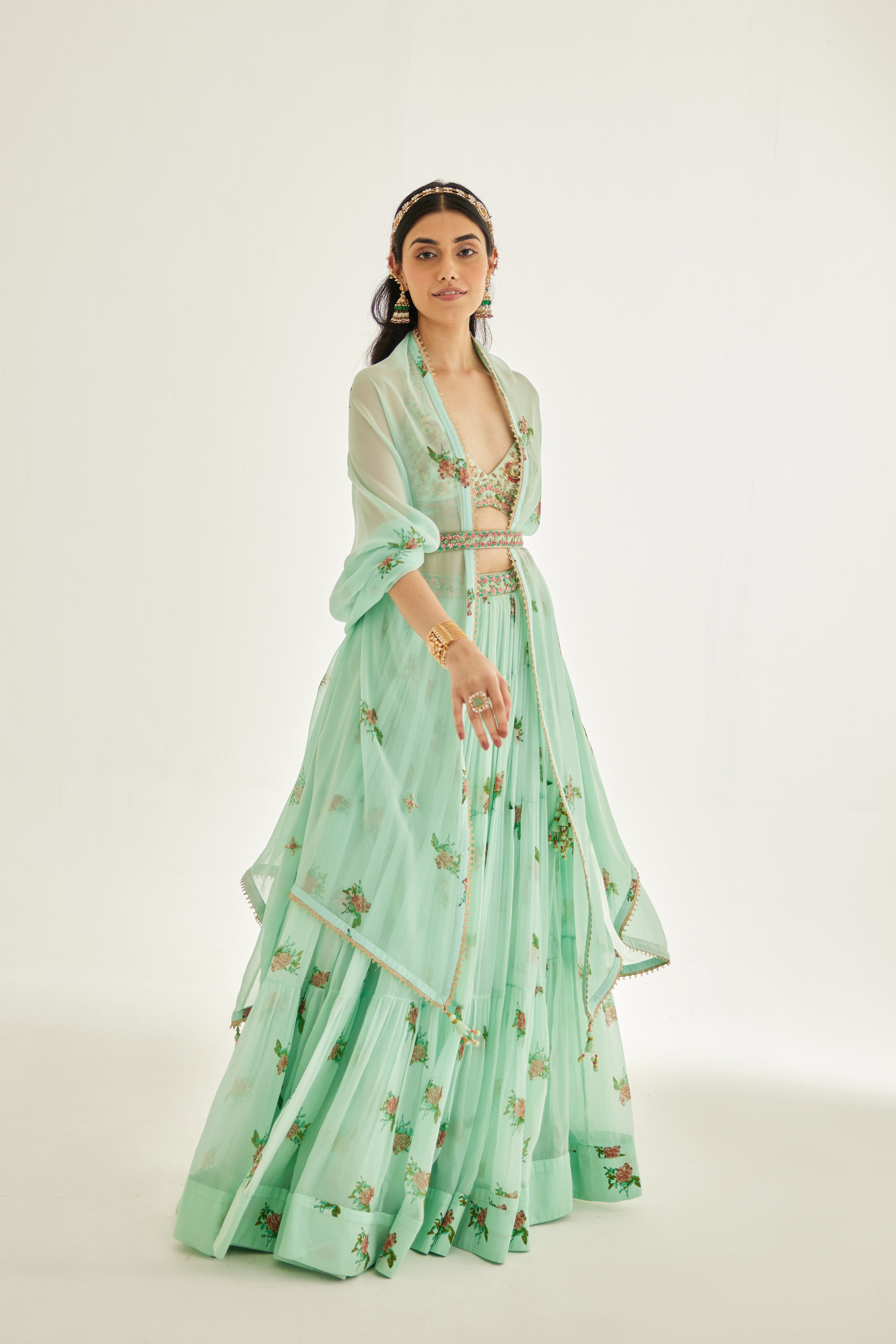 Plume Blue Lehenga Set