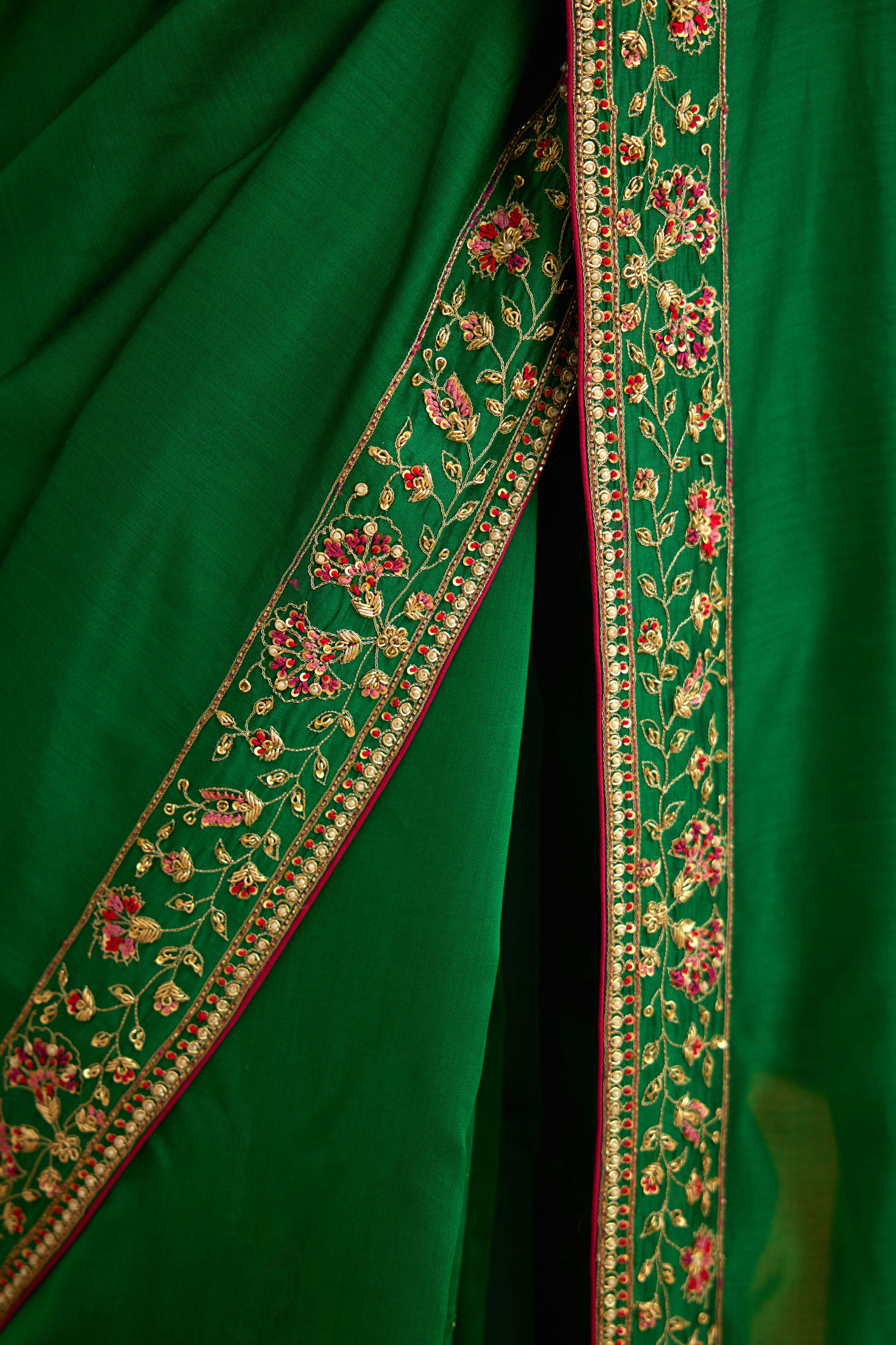 Alpine Green Saree Set