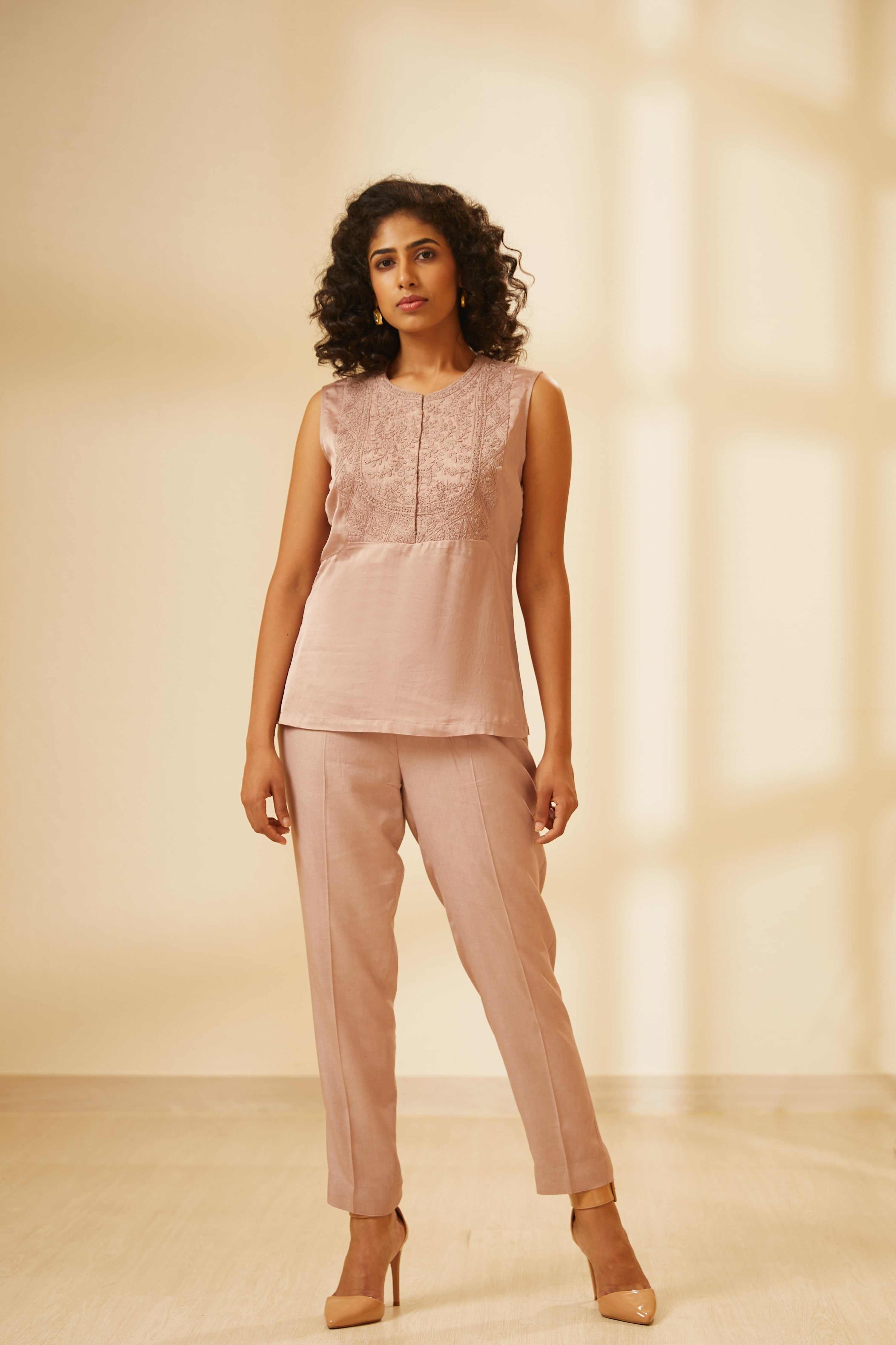 Old Rose Pink Angrakha Set