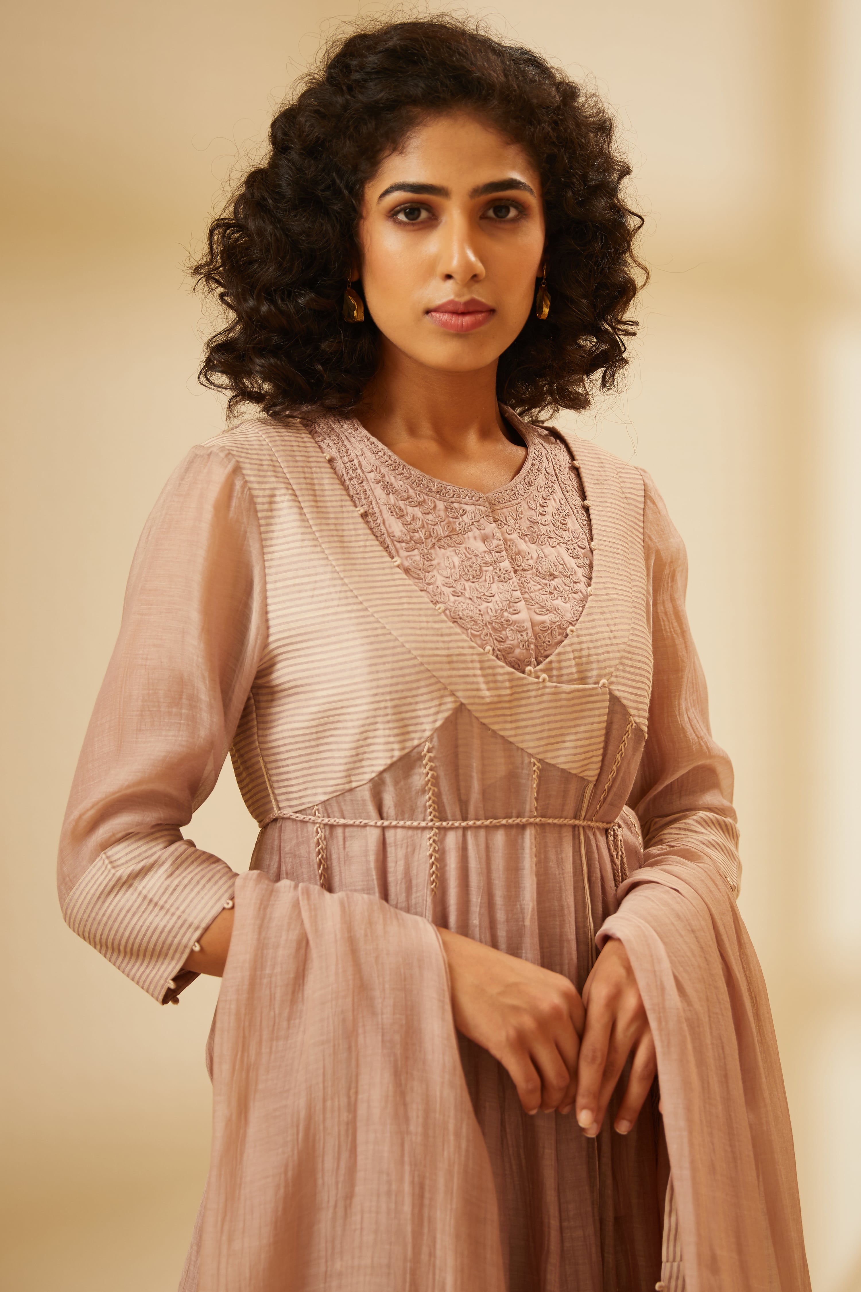 Old Rose Pink Angrakha Set