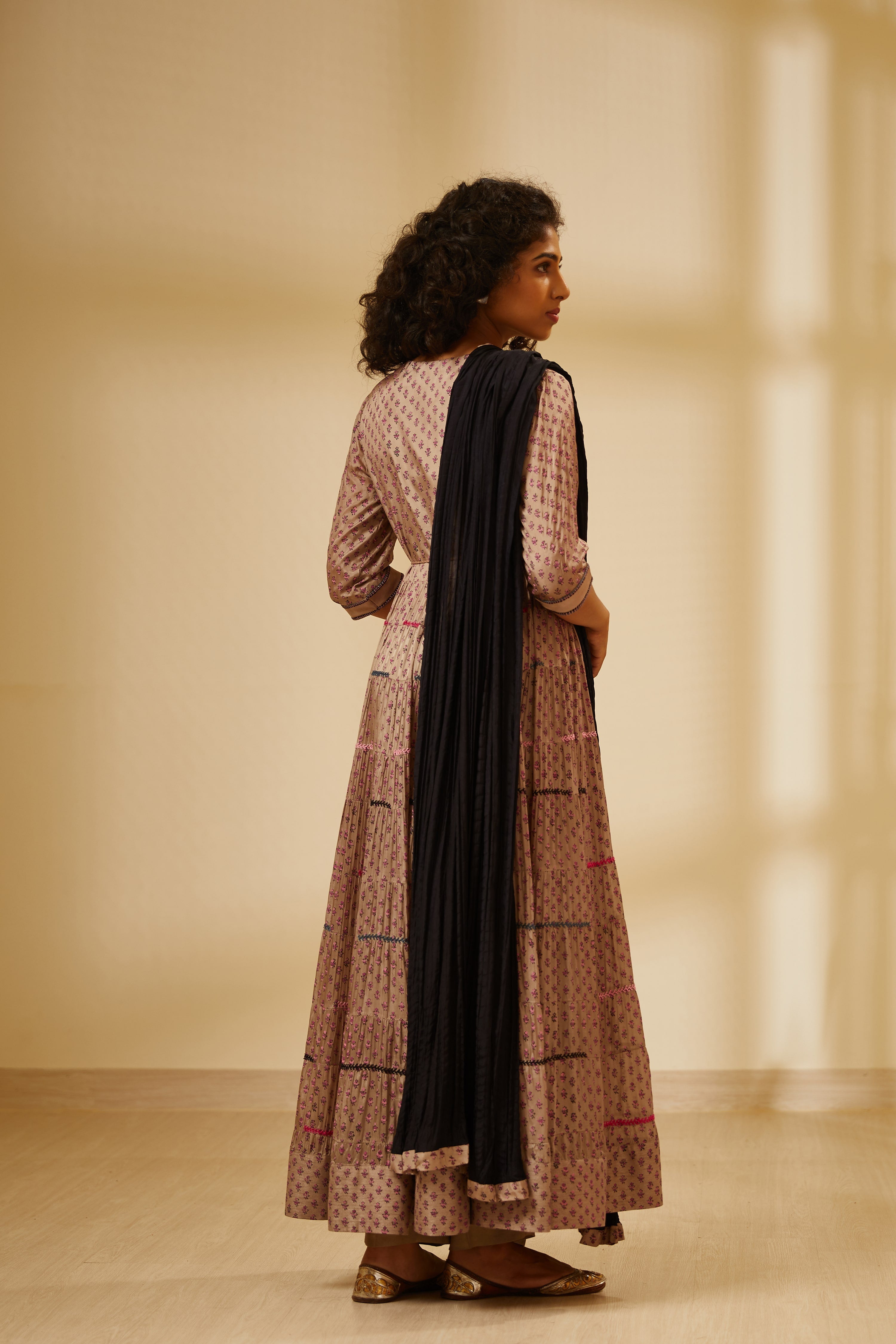 Natural Mauve Anarkali Set