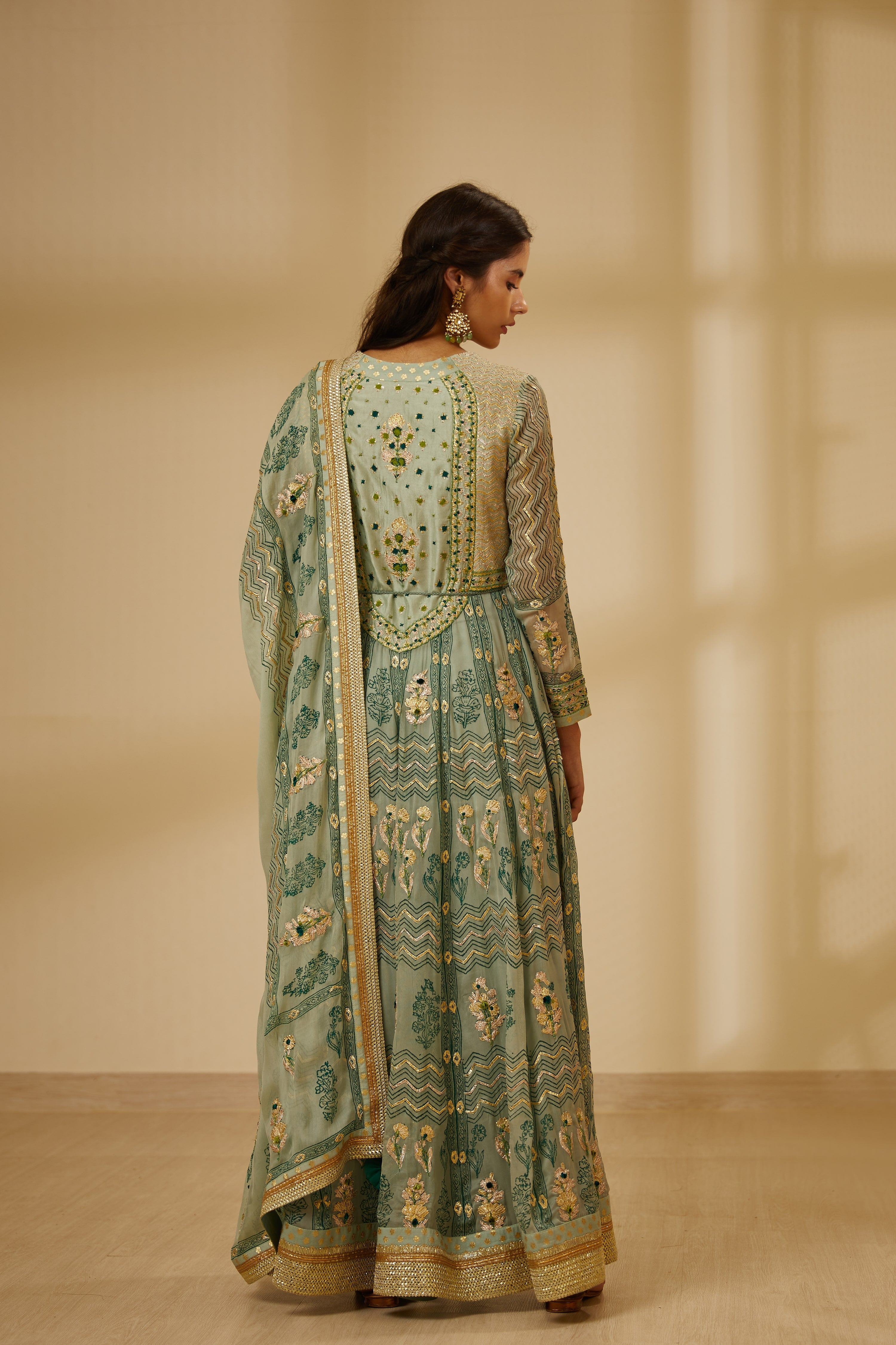 Light Sea Green Anarkali Set