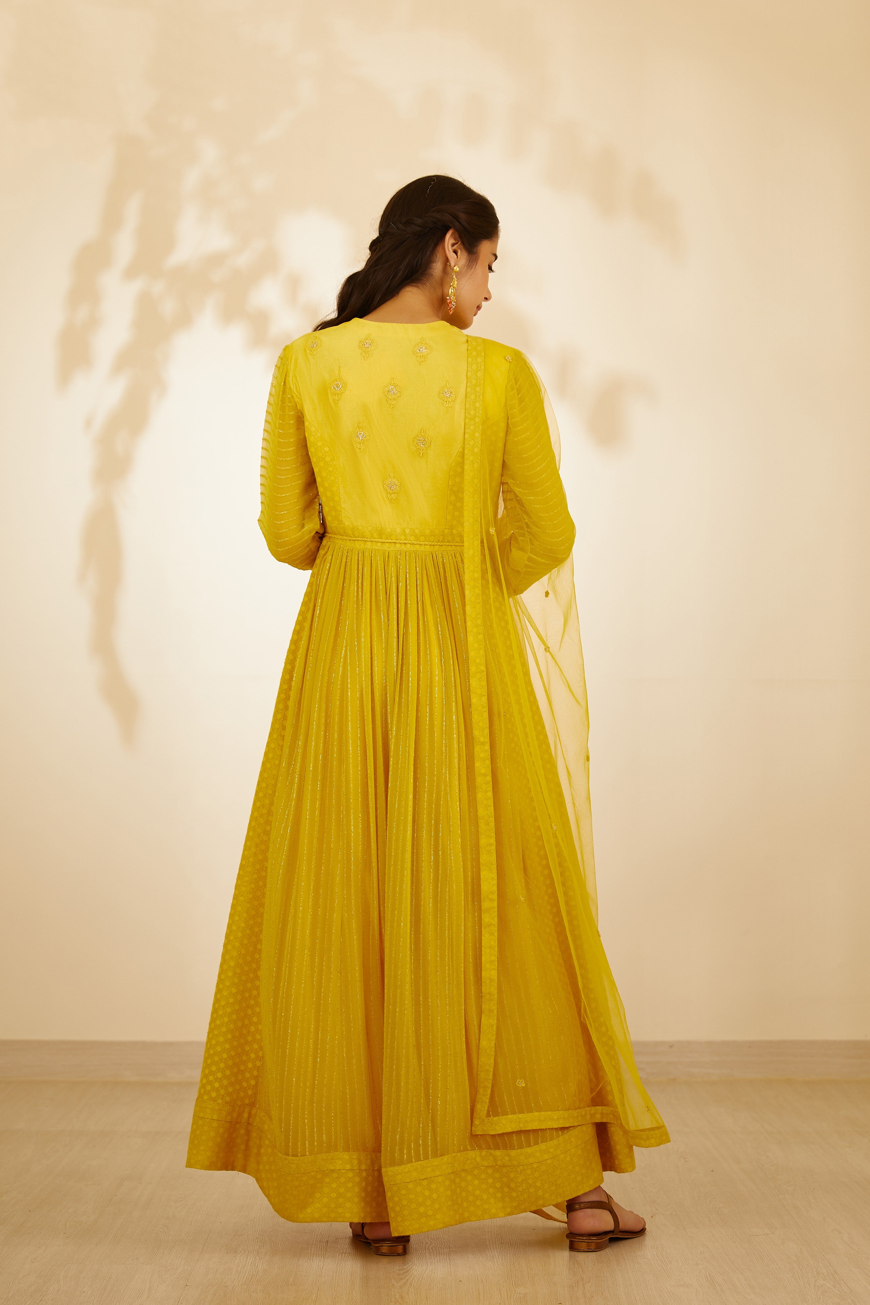 Mustard Yellow Anarkali Set