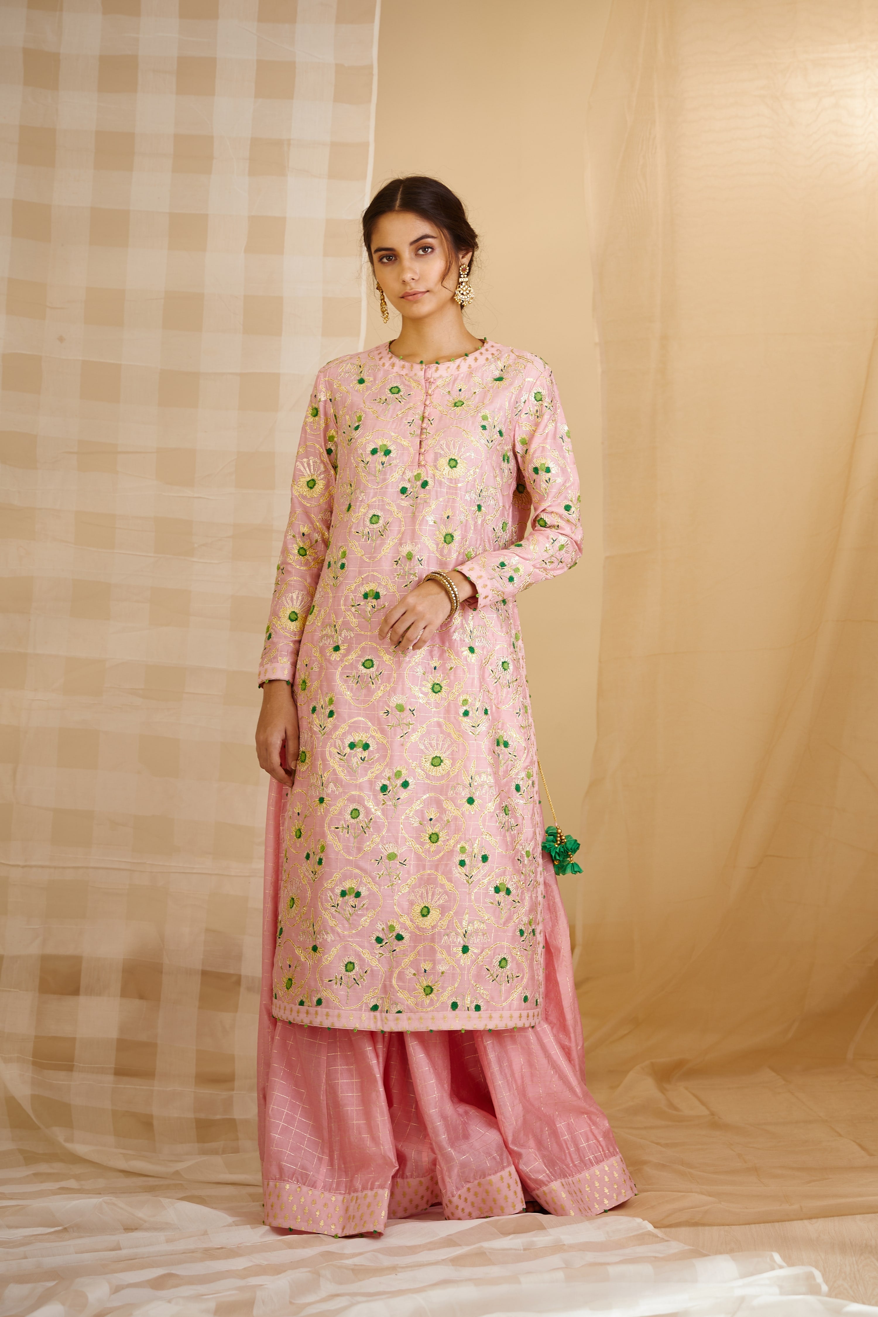 Pink Kurta & Skirt Set