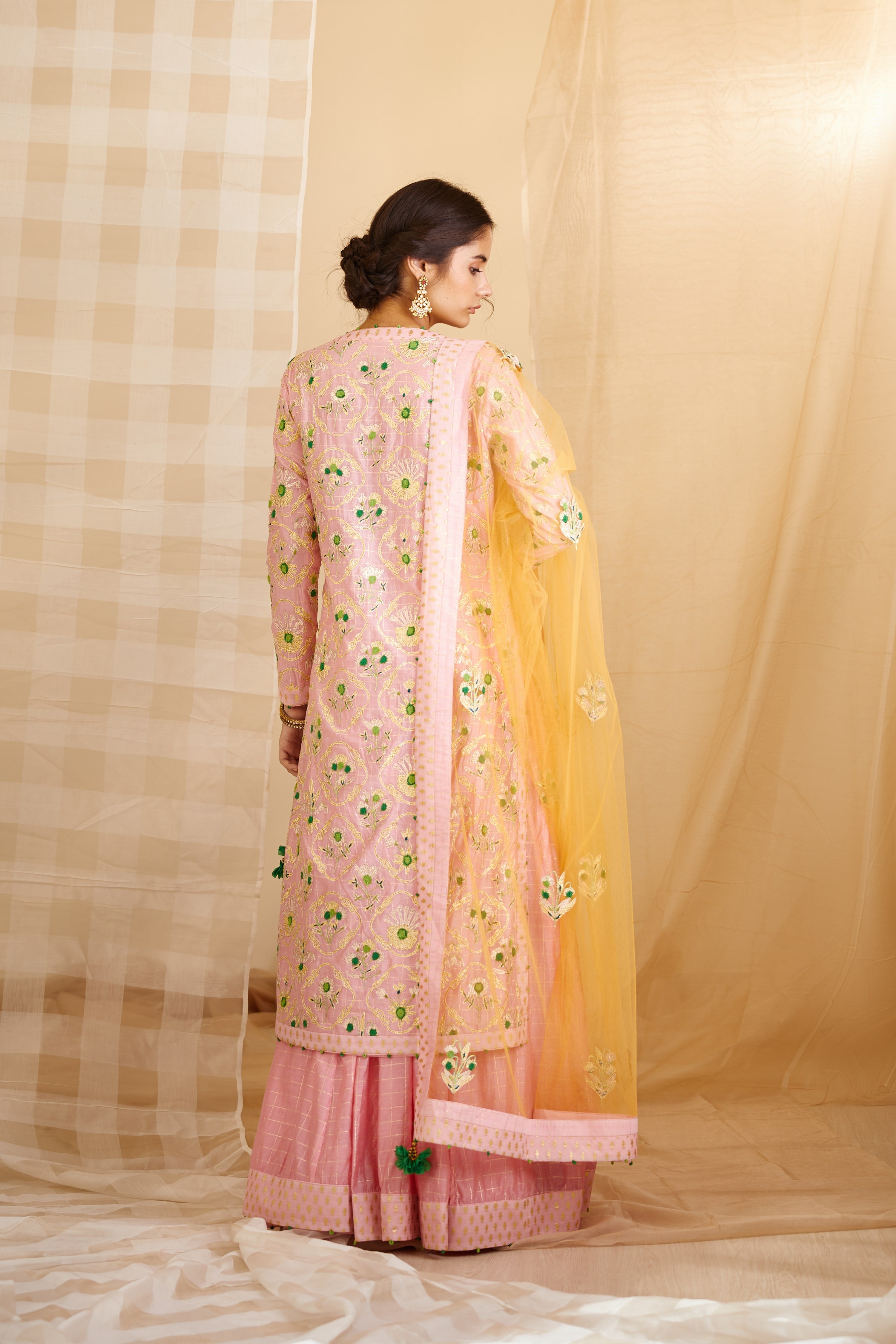 Pink Kurta & Skirt Set