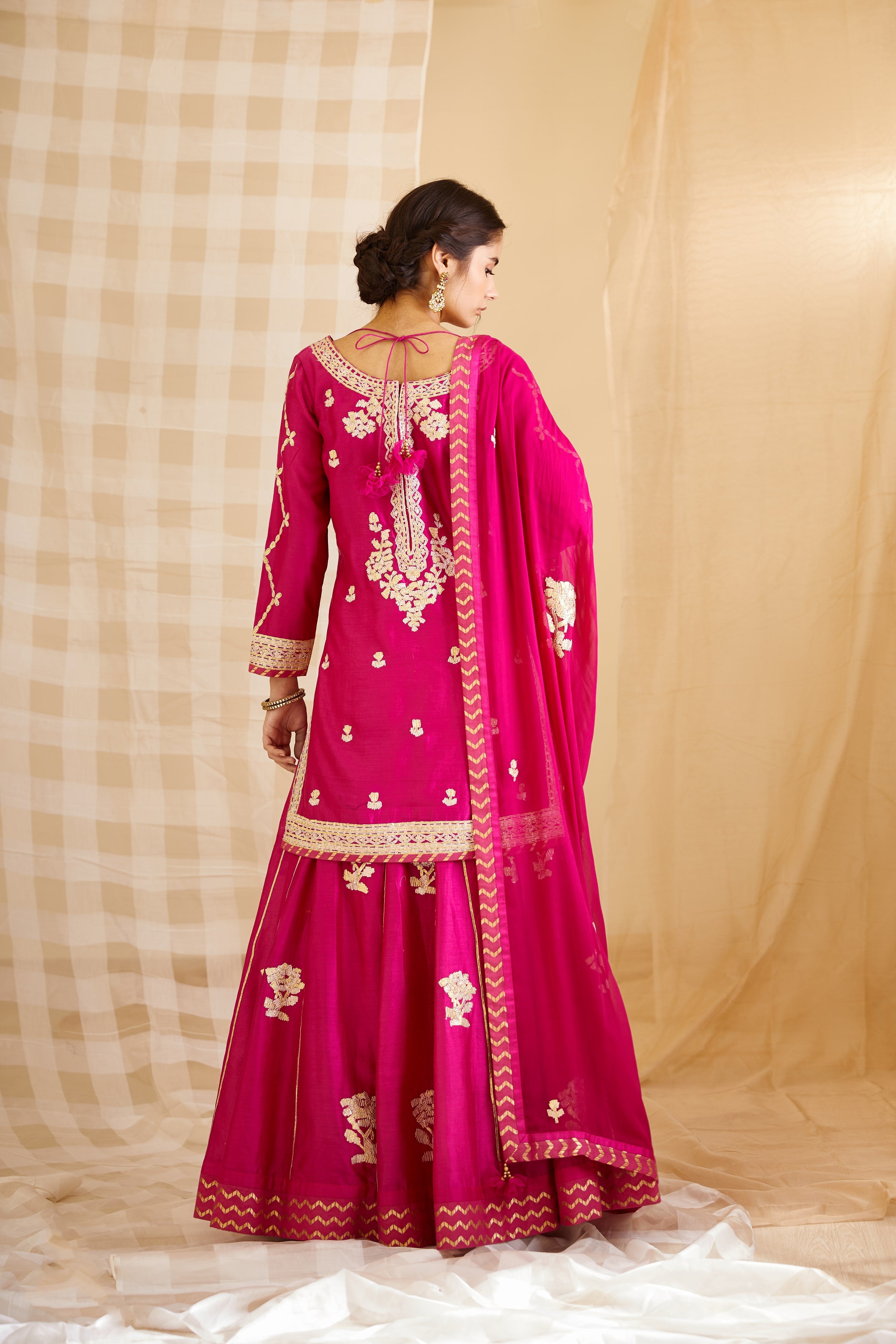 Magenta Pink Kurta & Skirt Set