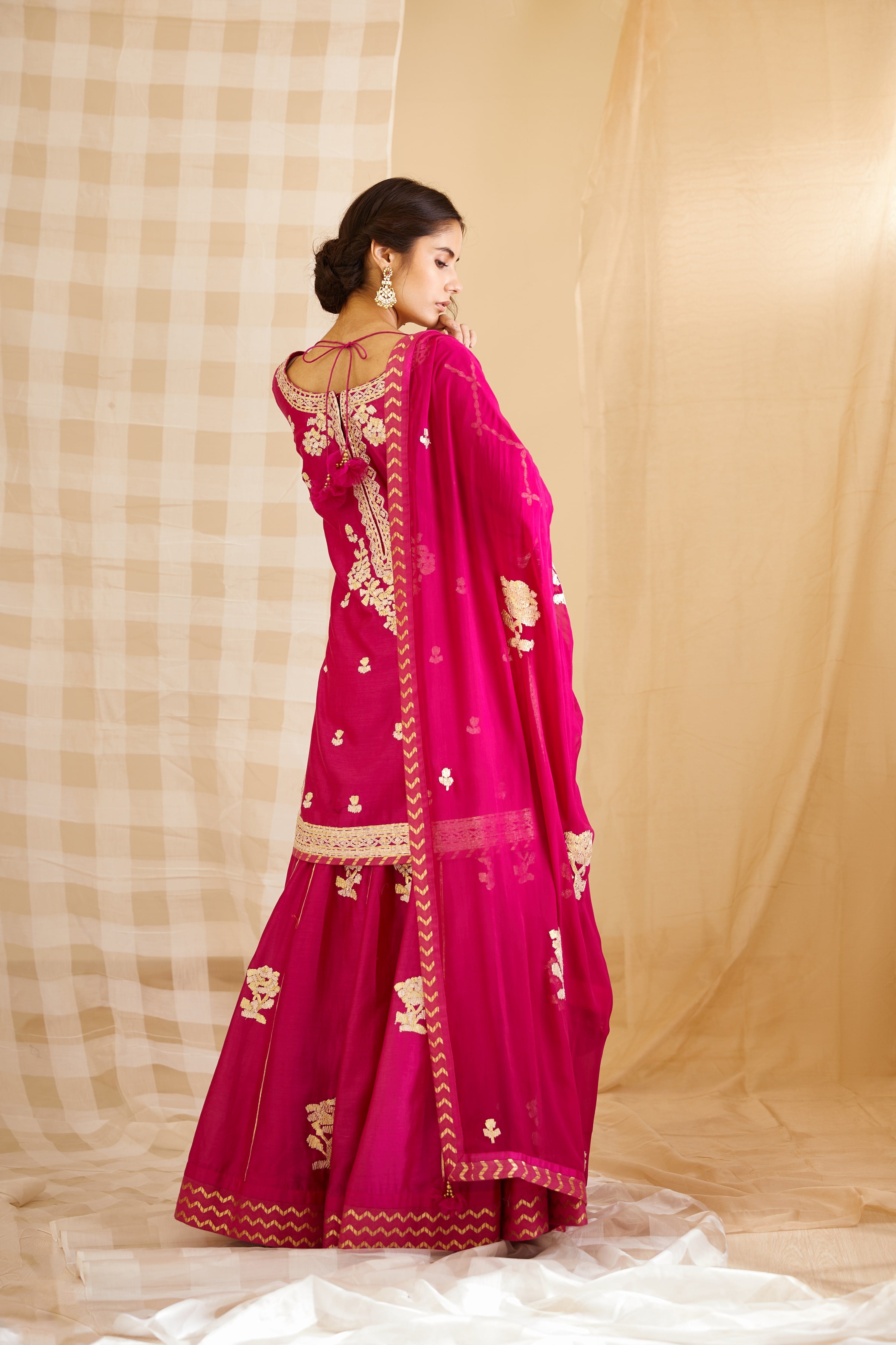 Magenta Pink Kurta & Skirt Set
