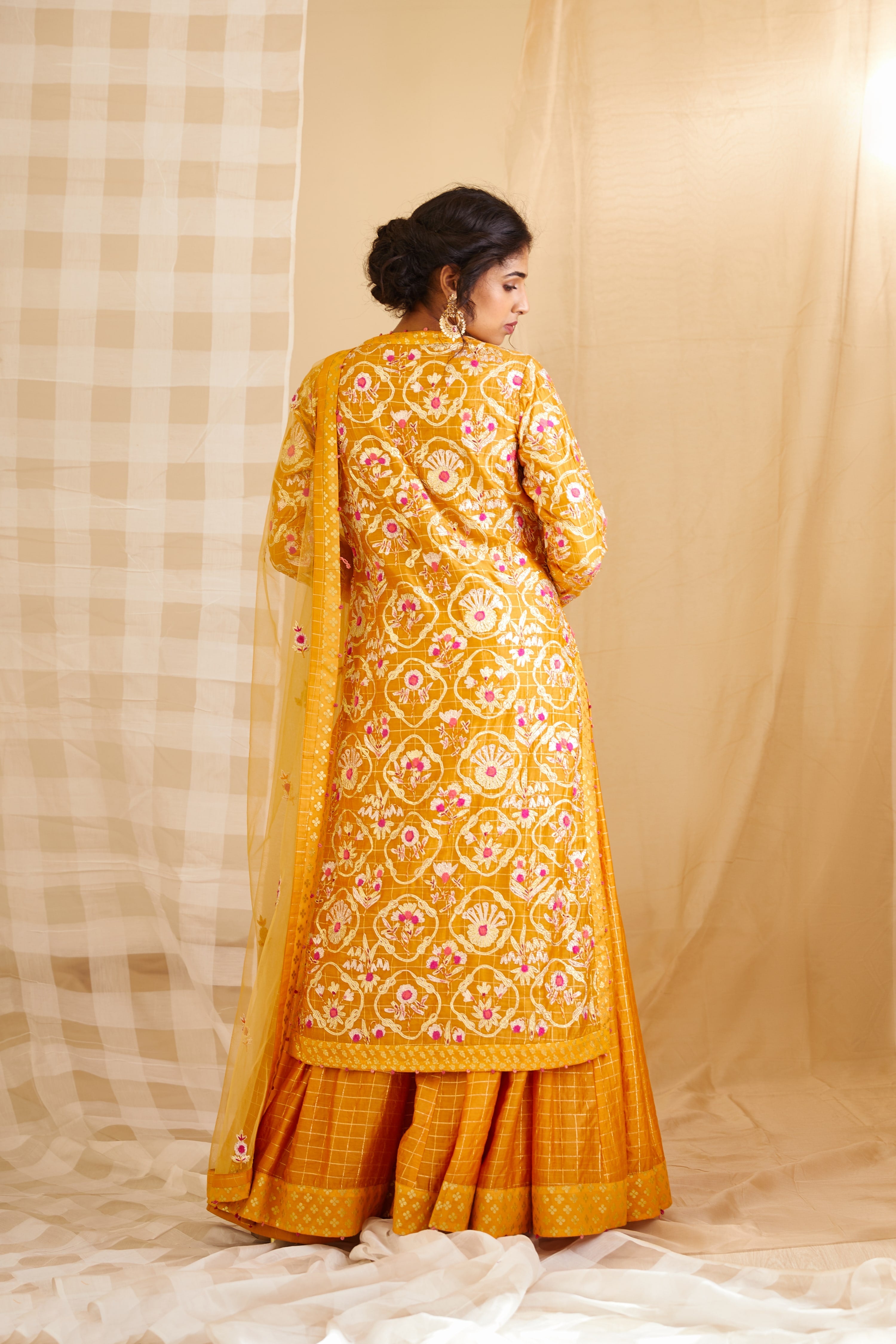 Mango Yellow Kurta & Skirt Set