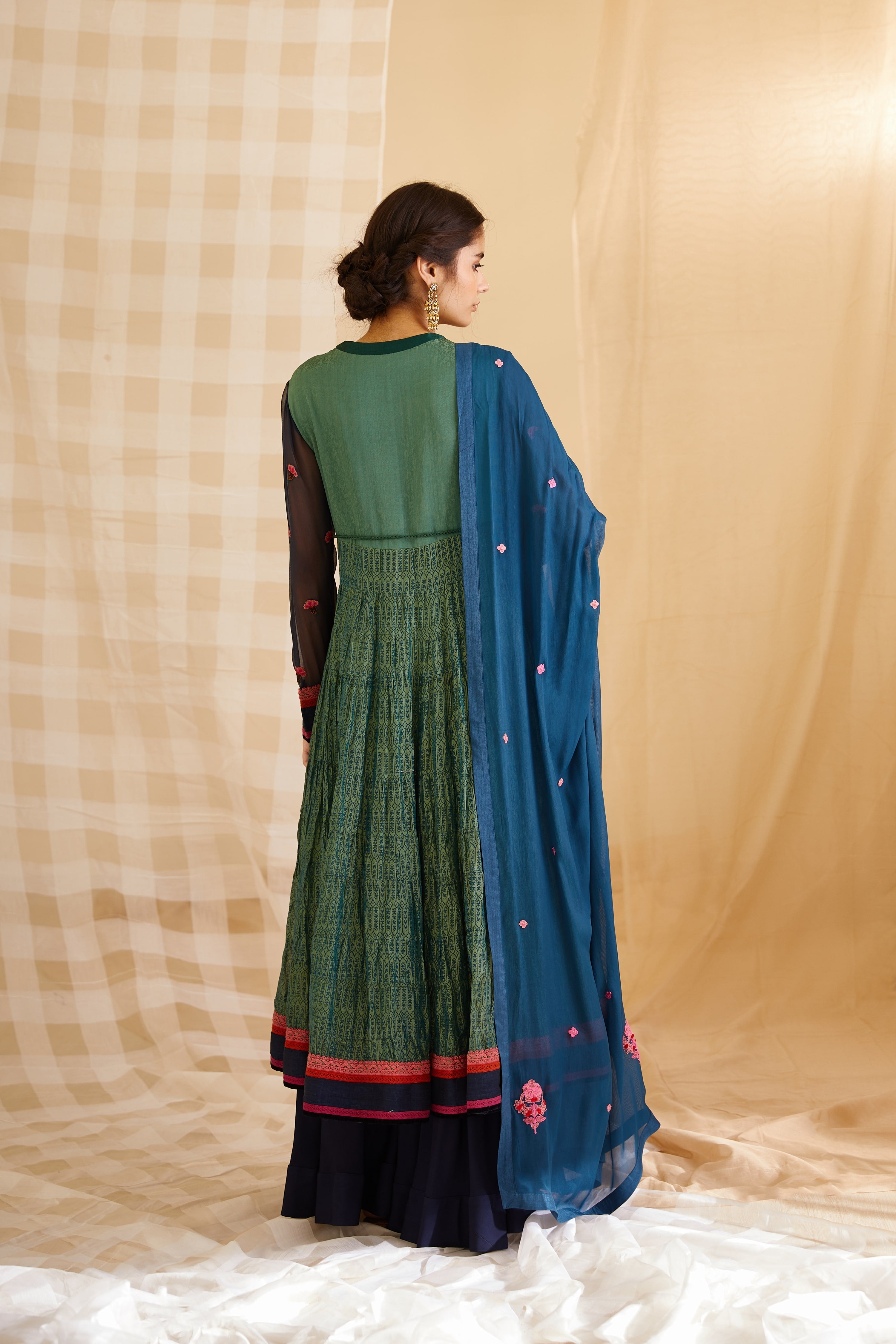 Teal Green Anarkali Set