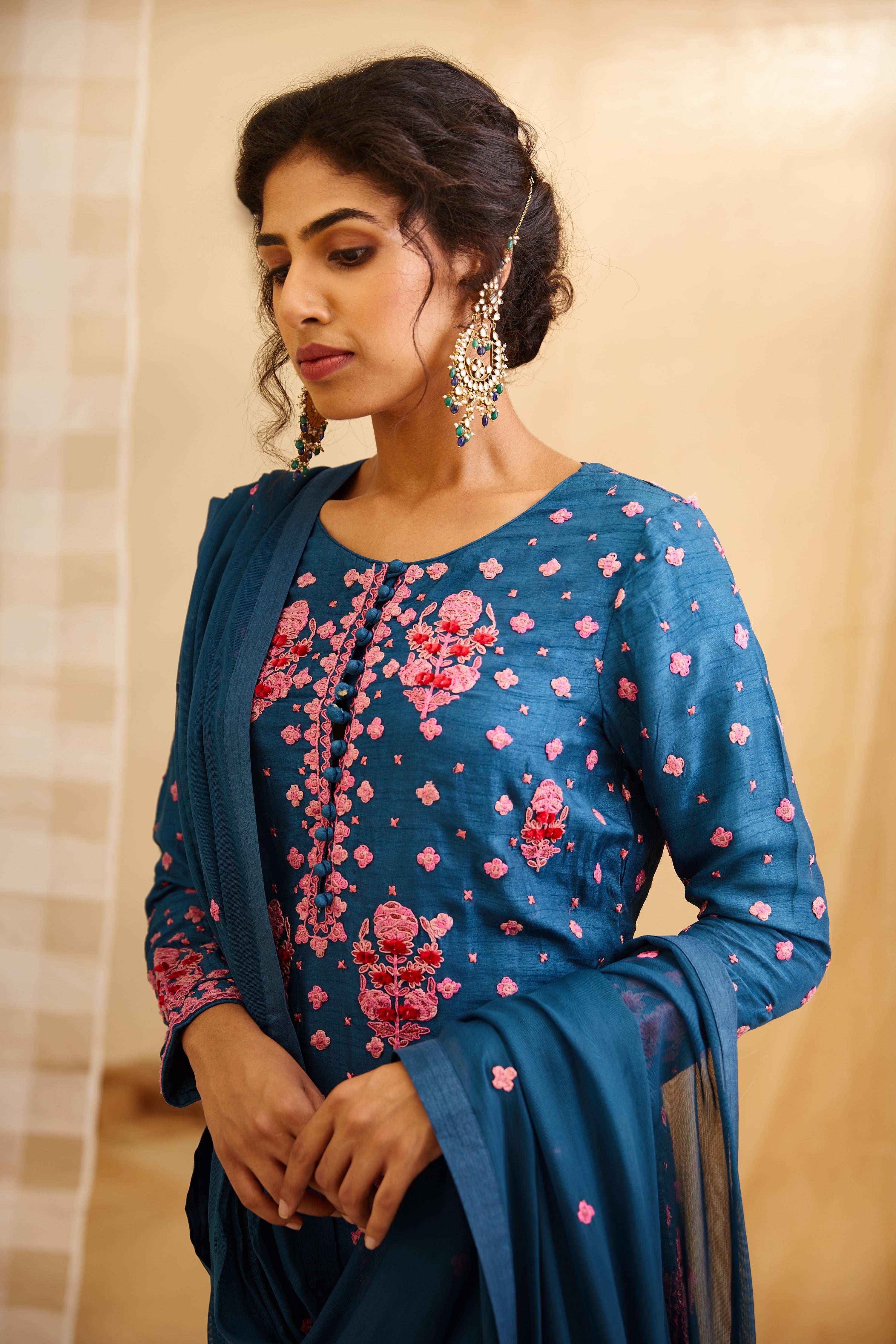 Teal Blue Kurta Set