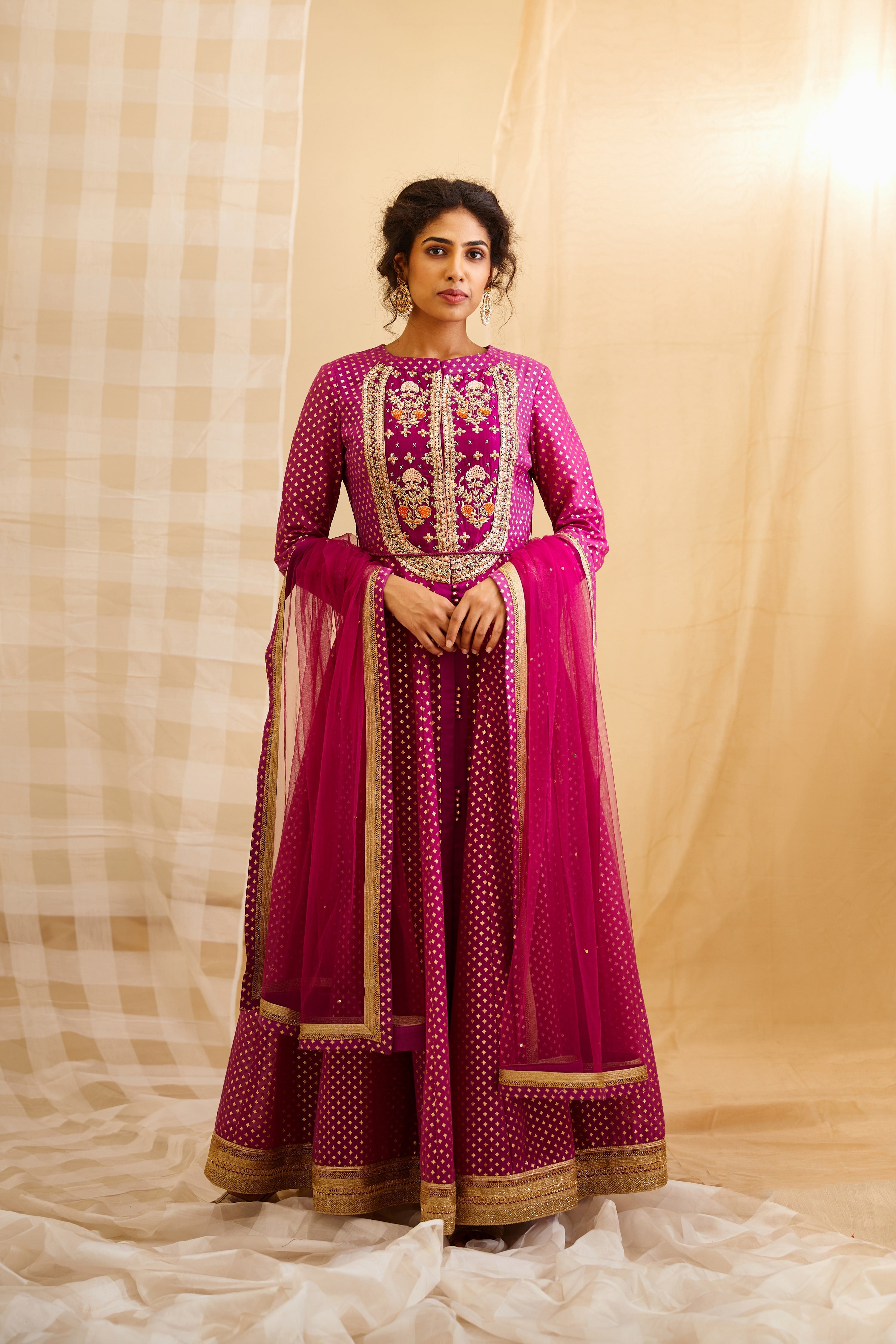 Wine Pink Anarkali Set