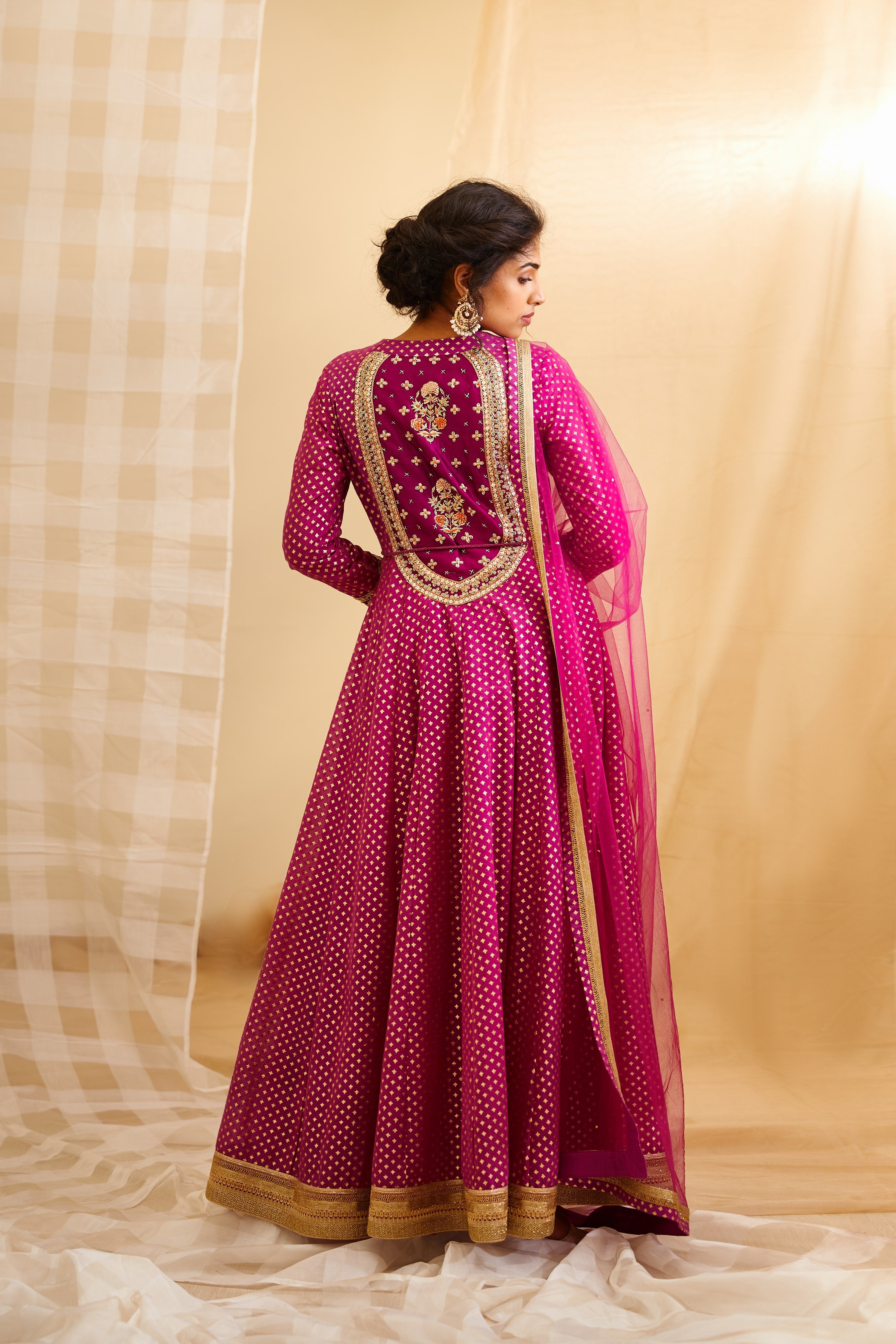 Wine Pink Anarkali Set