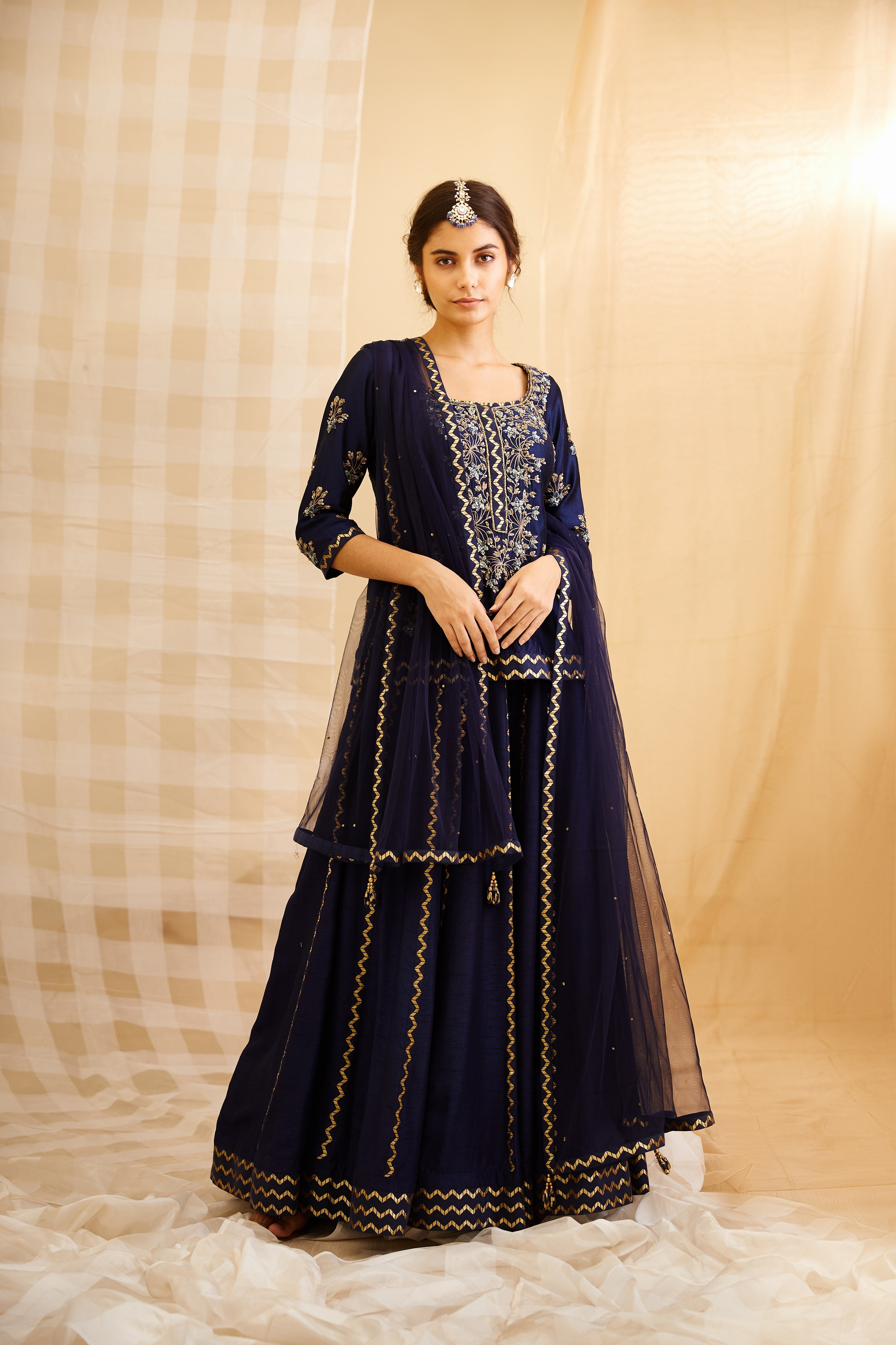 Navy Blue Lehenga Set
