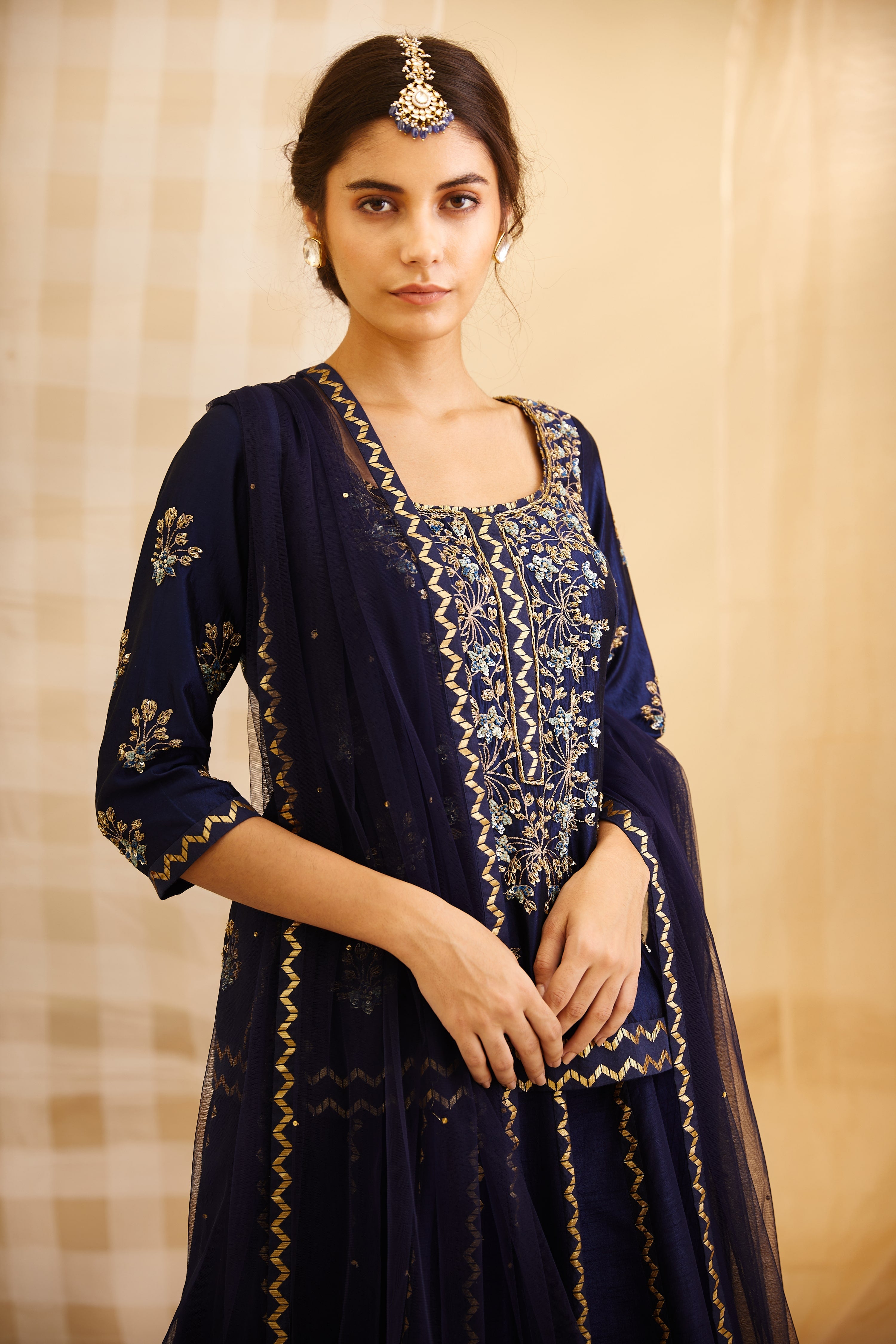 Navy Blue Lehenga Set