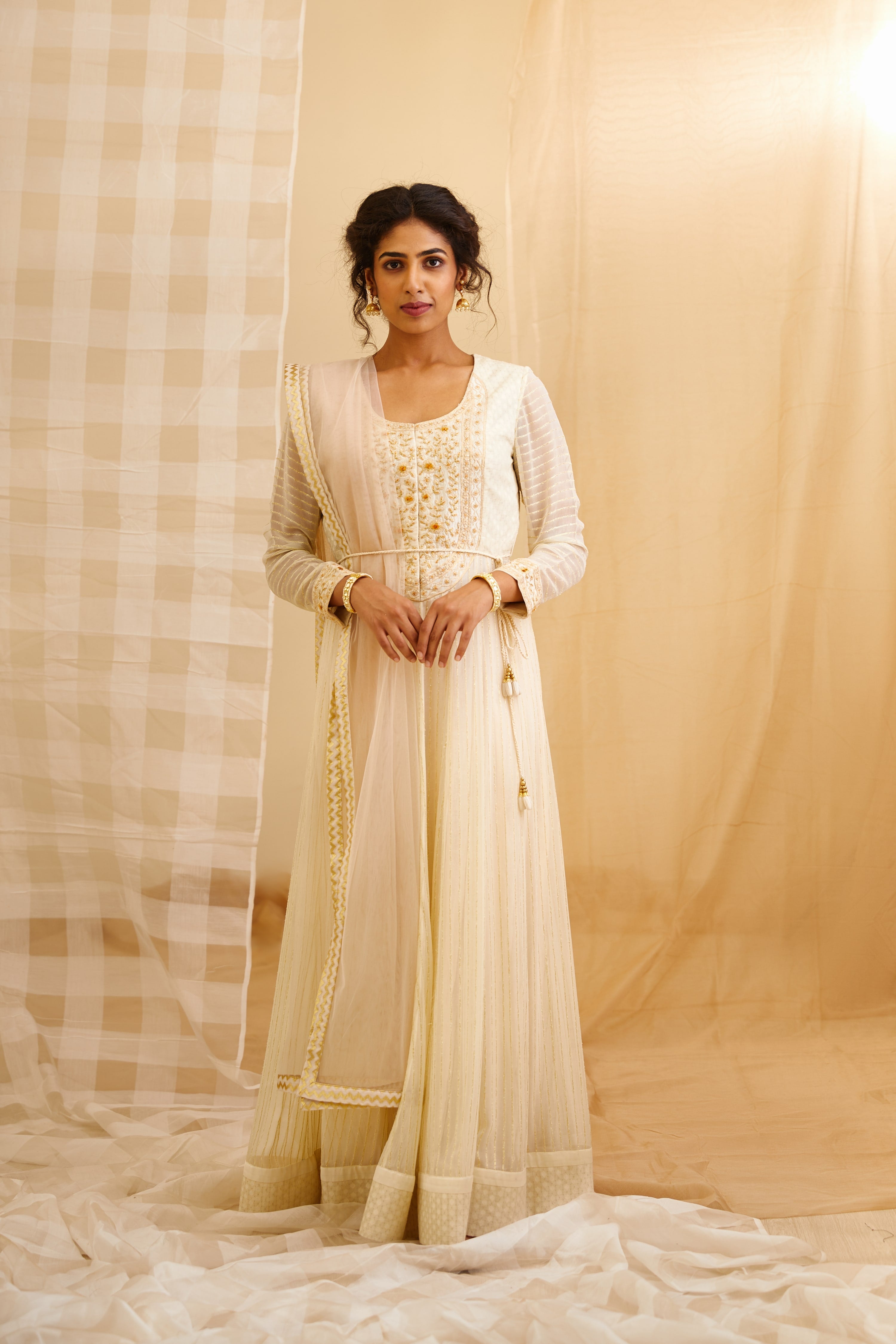 Ivory Anarkali set