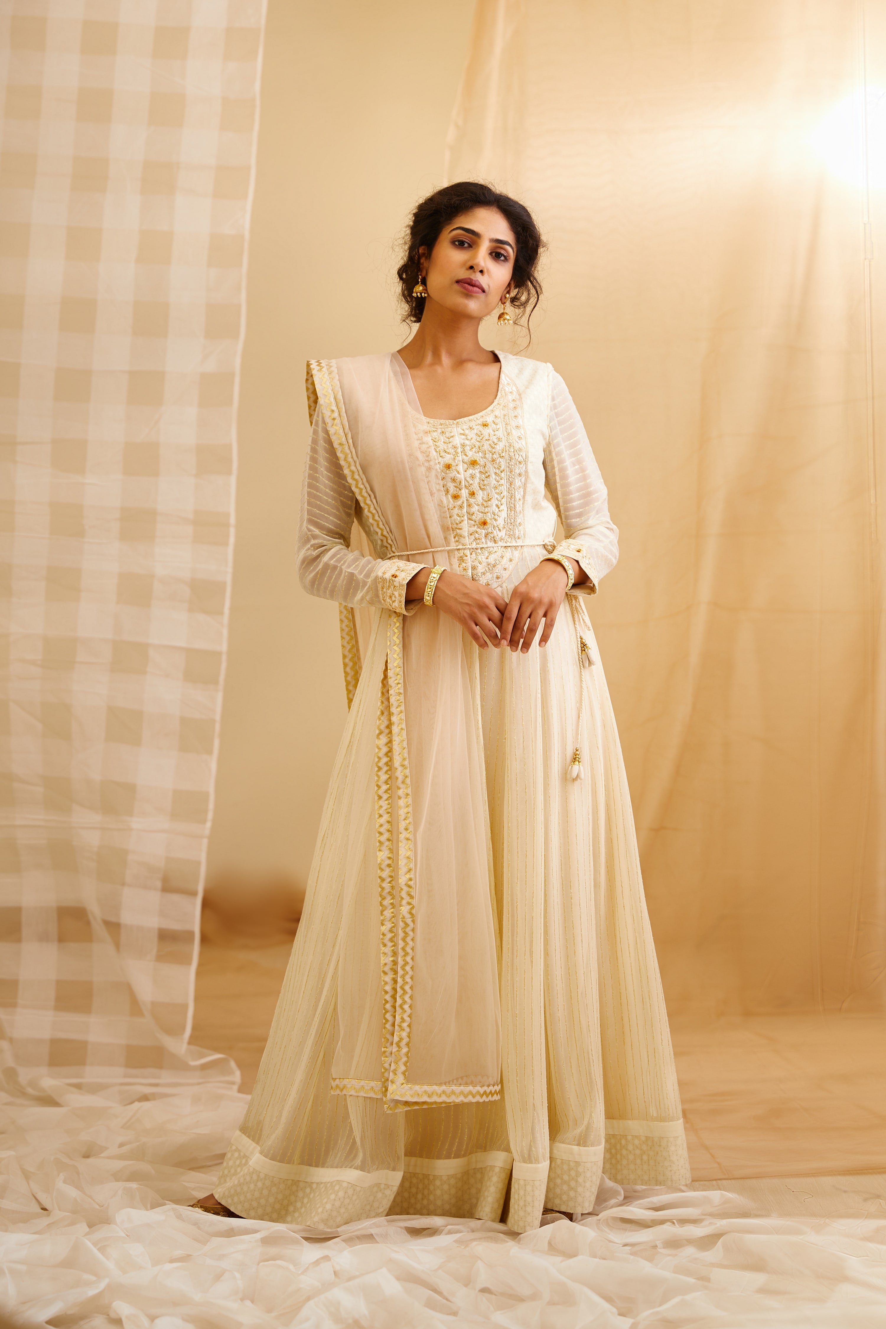 Ivory Anarkali set