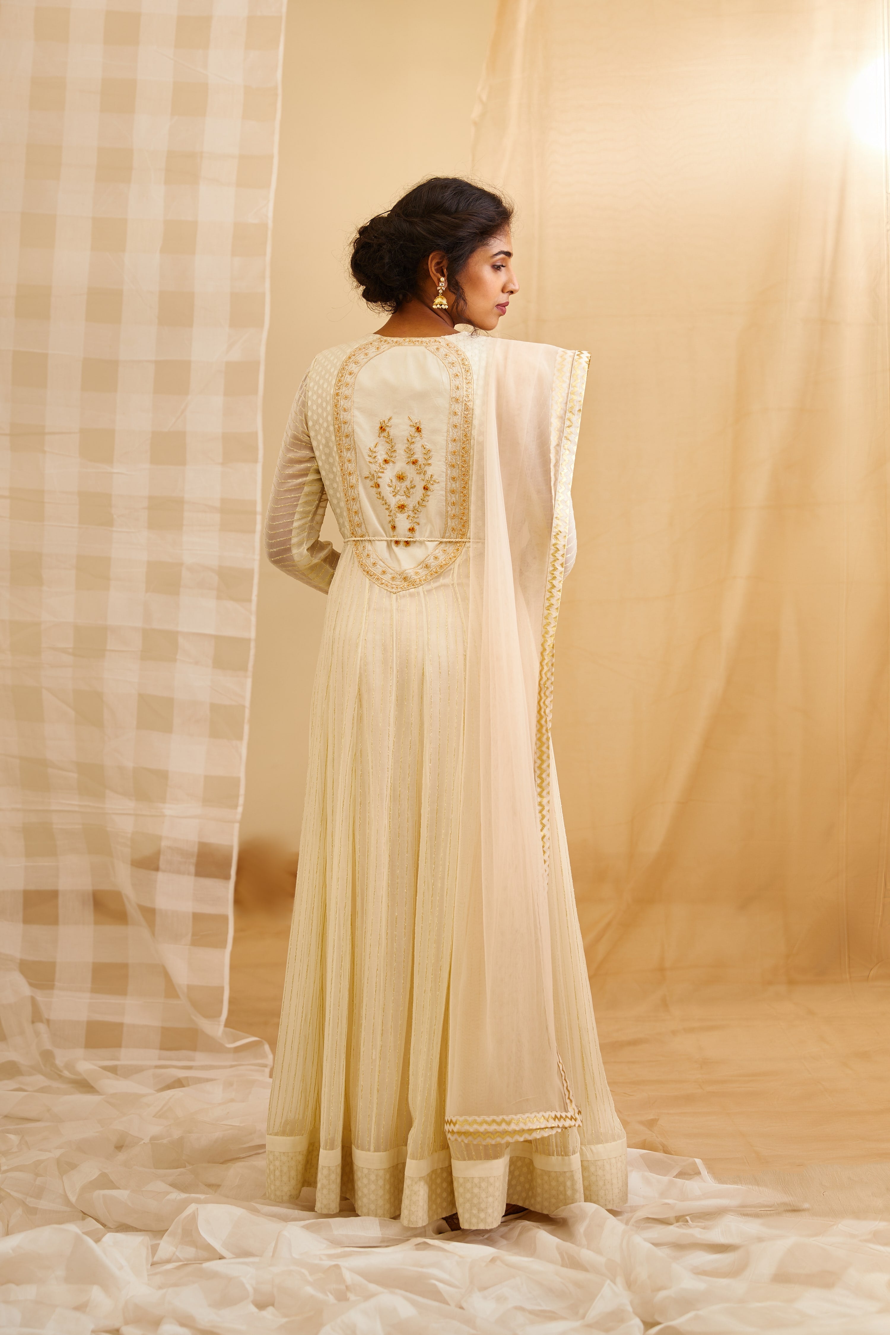 Ivory Anarkali set
