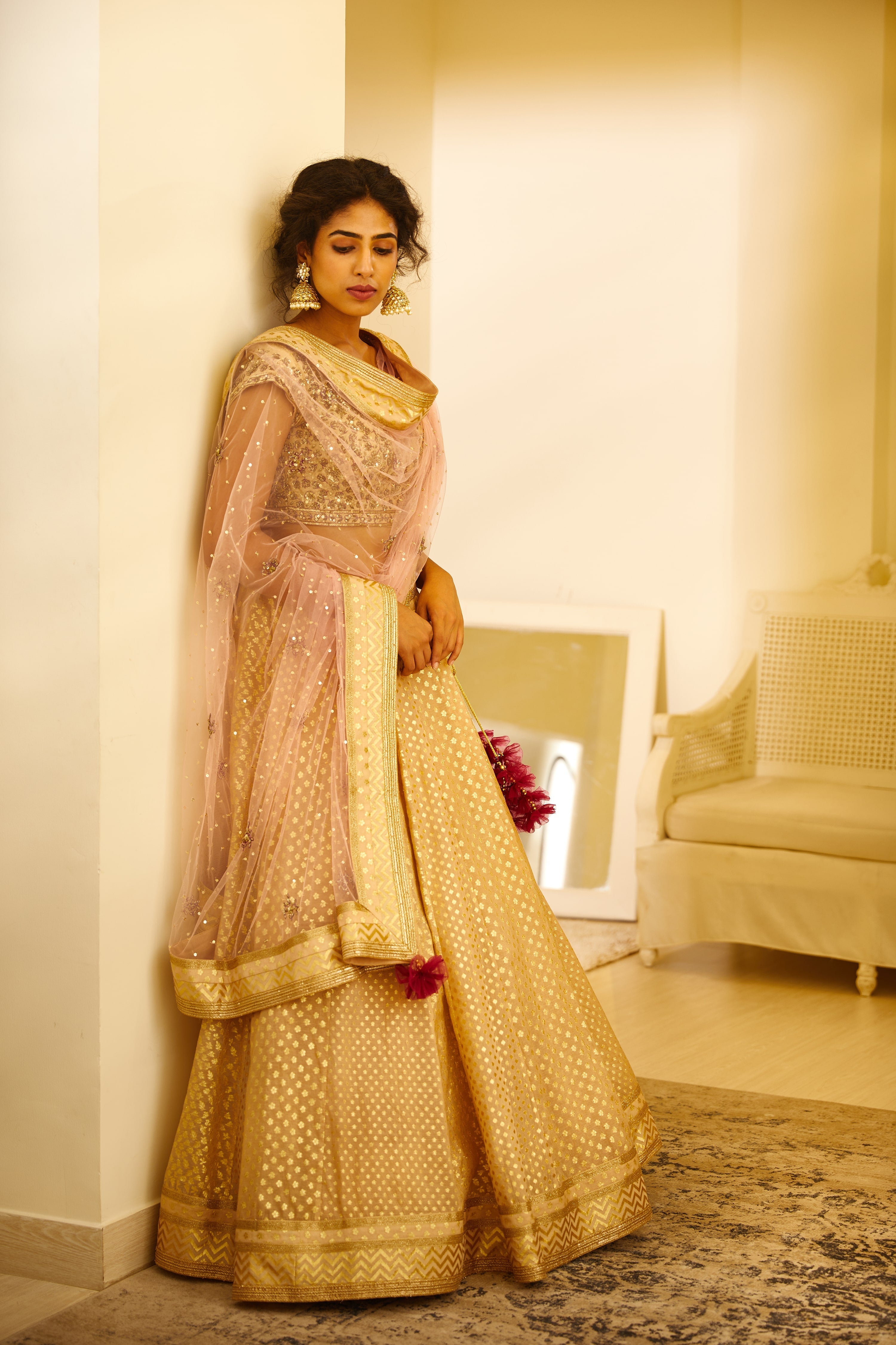Coral Lehenga Set