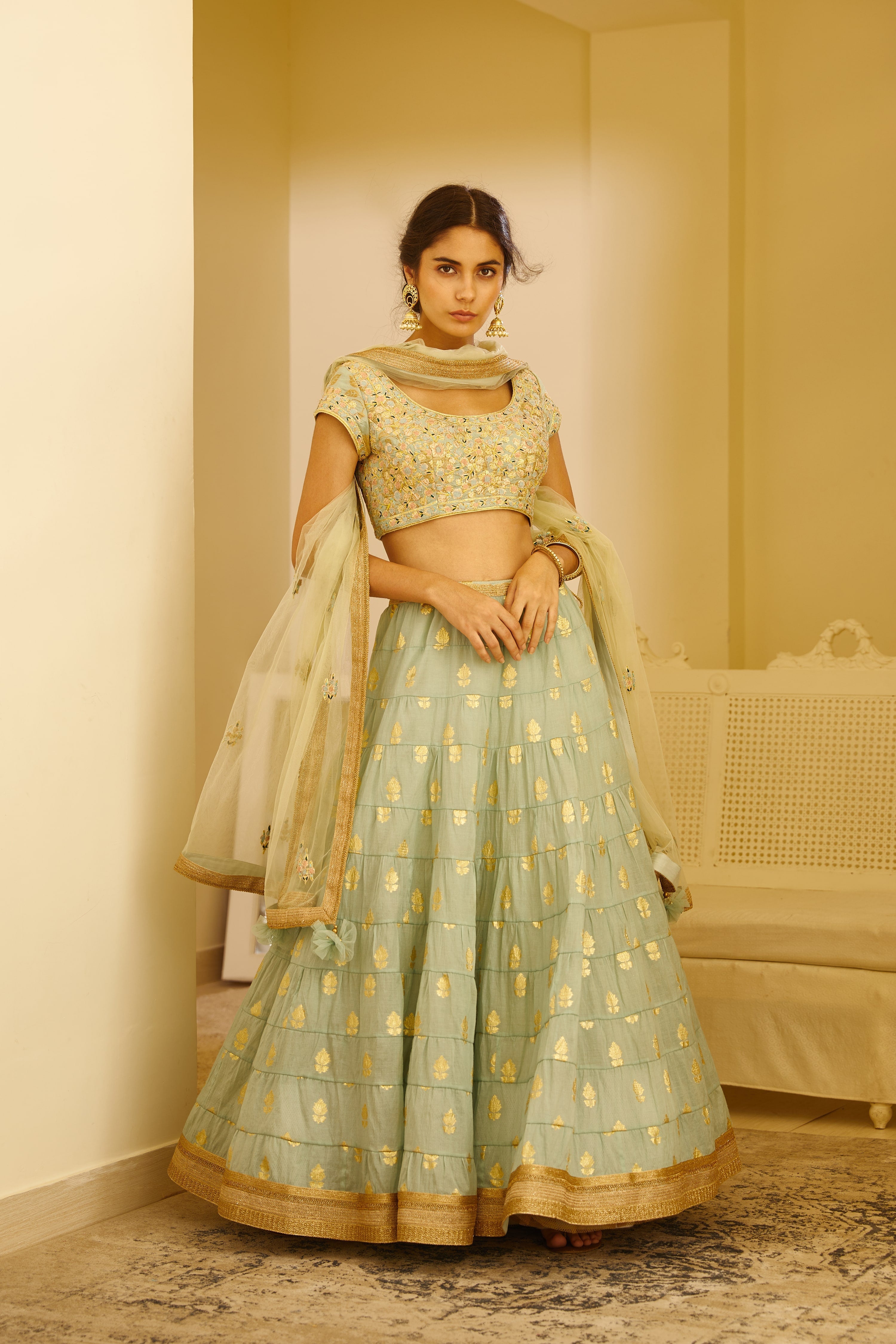 Sea Green Lehenga Set