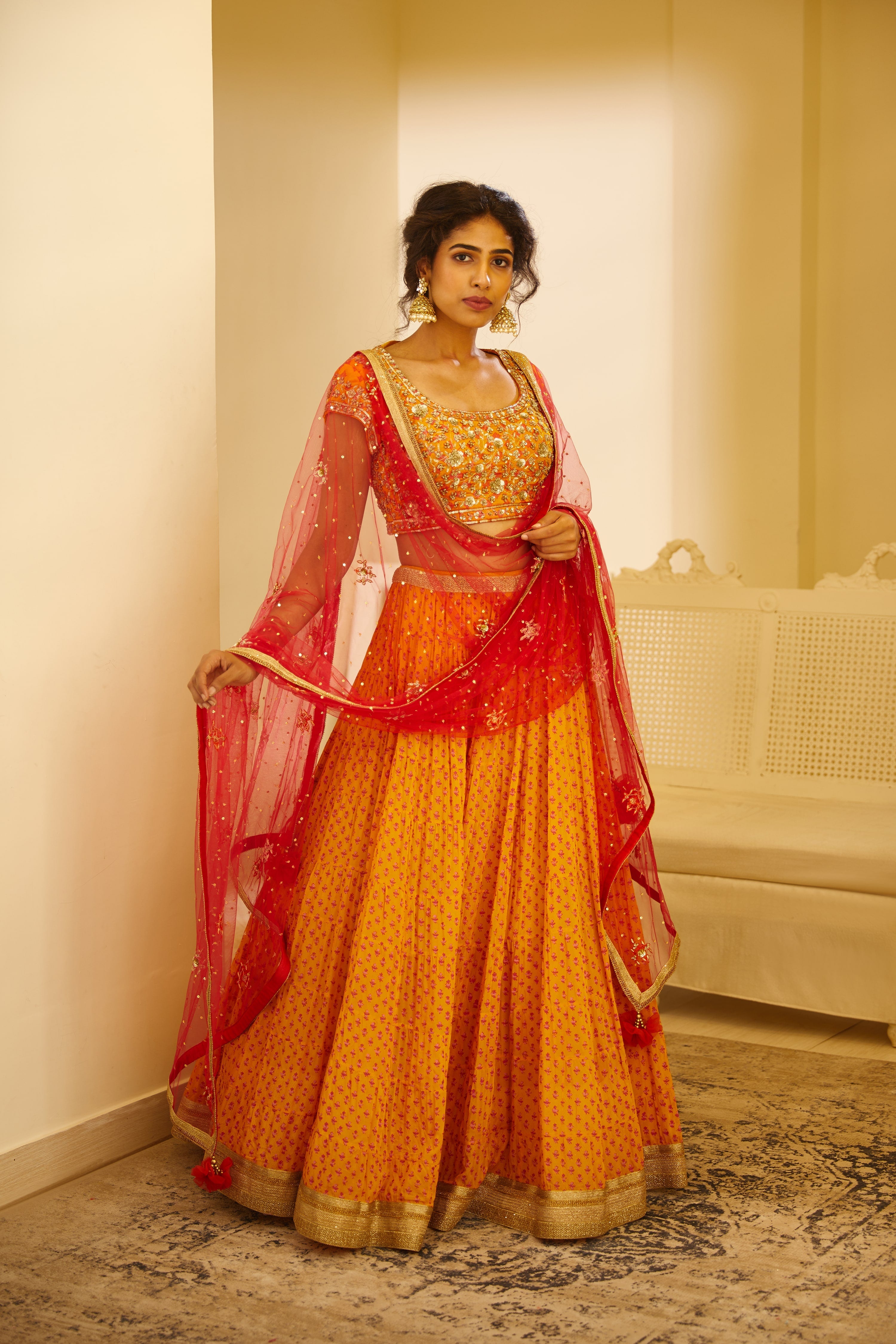 Orange Lehenga Set