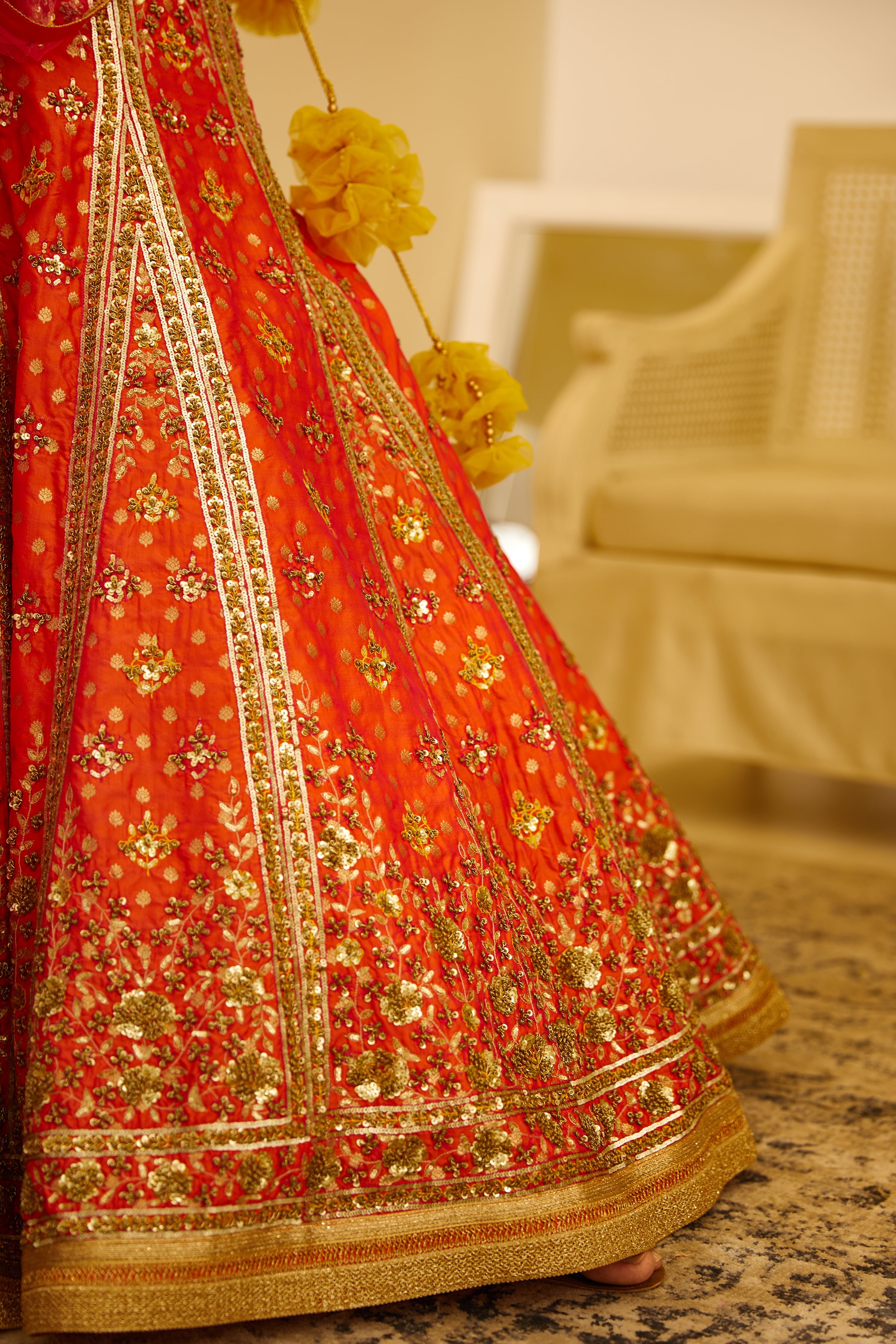 Coral Lehenga Set