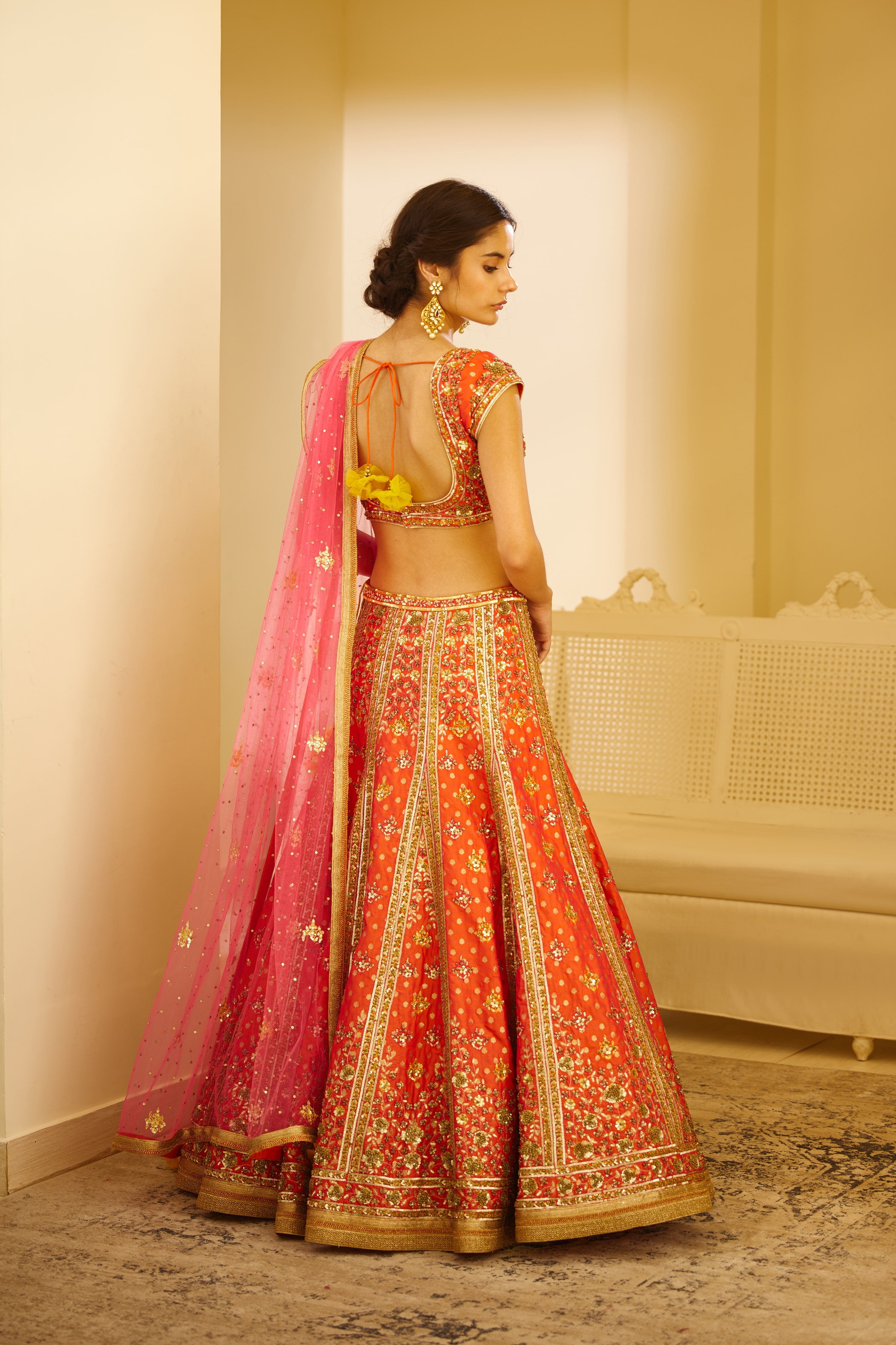 Coral Lehenga Set