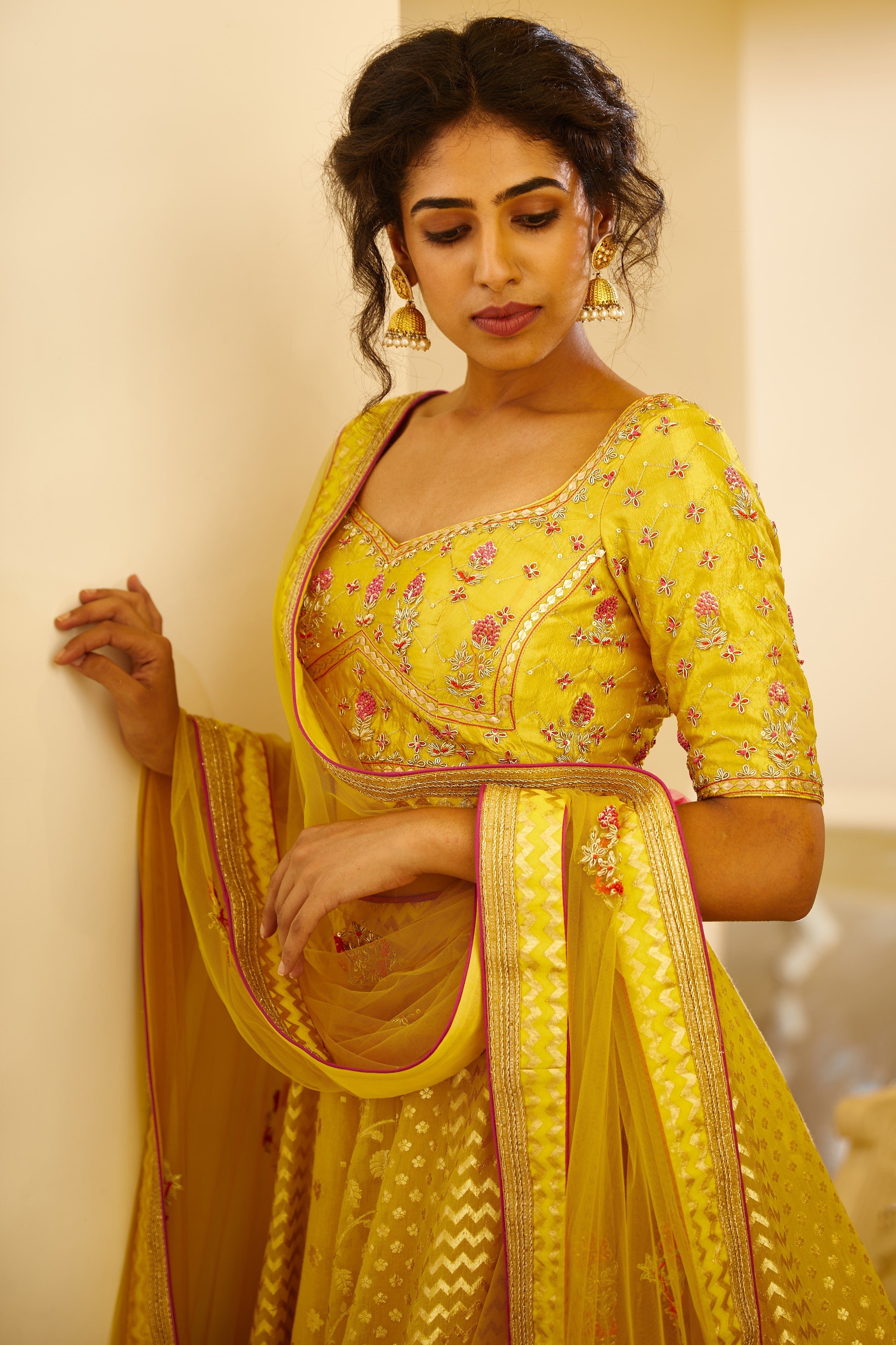 Mustard Yellow Lehenga Set