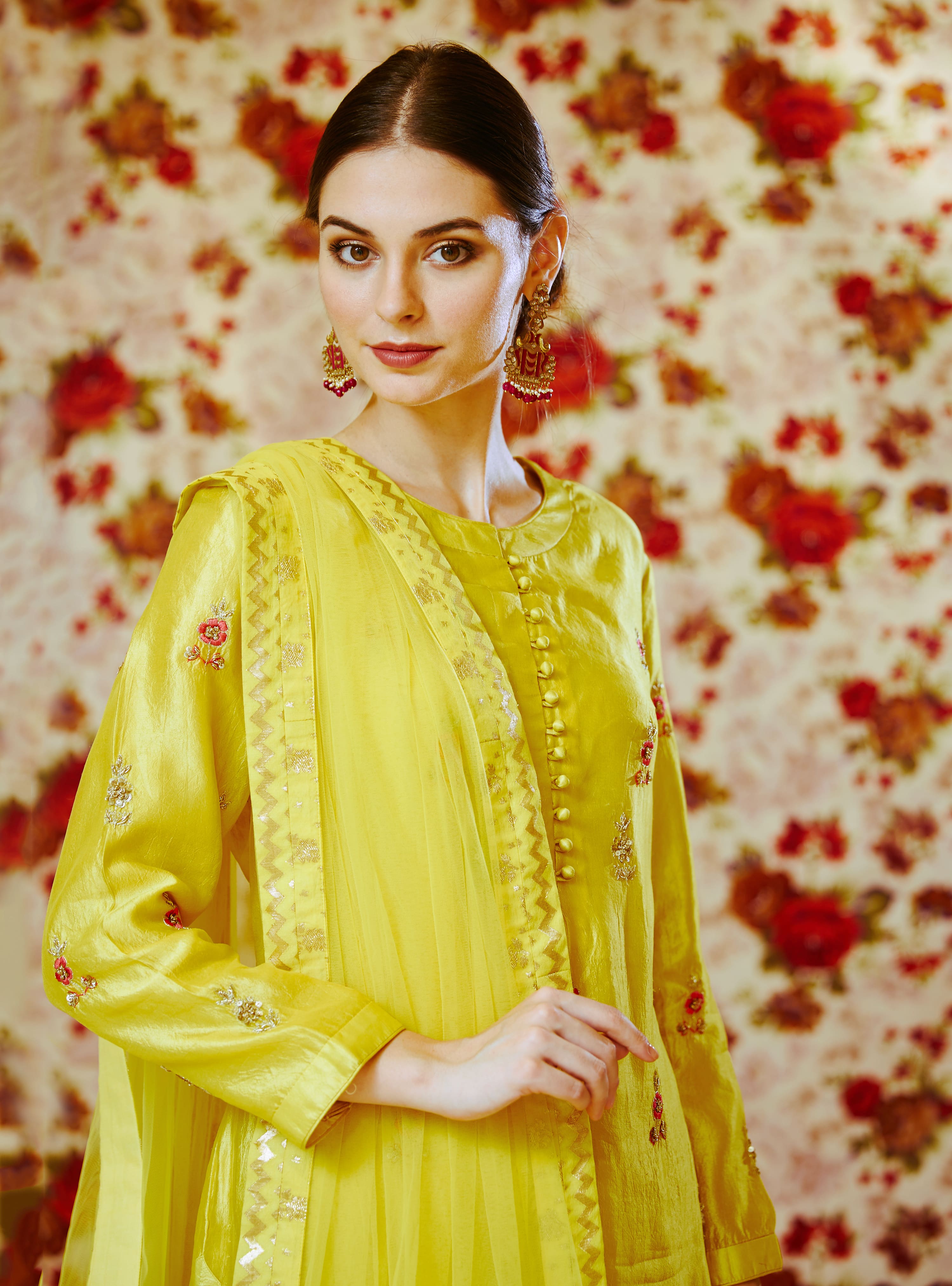 Yellow Kurta & Skirt set