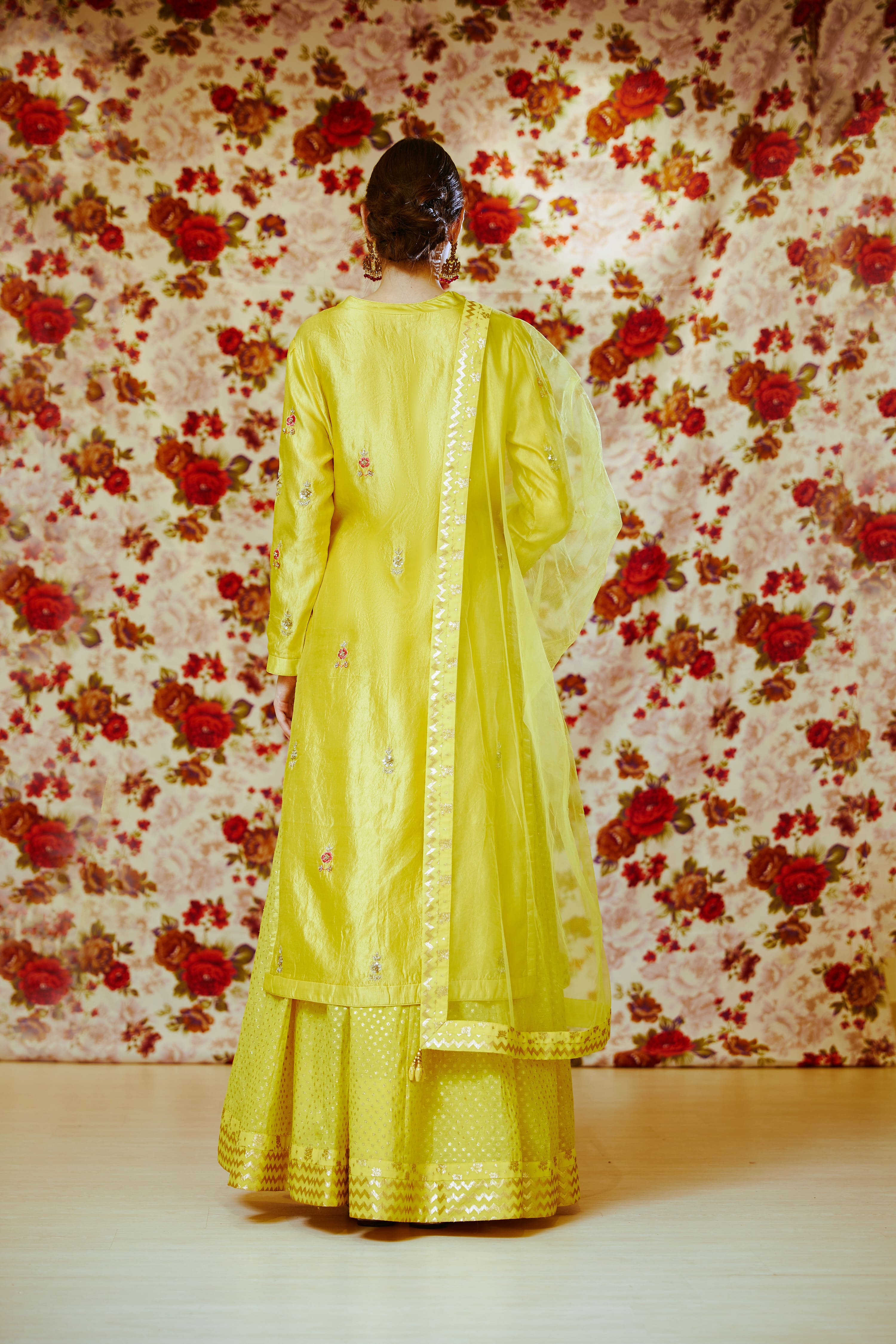 Yellow Kurta & Skirt set