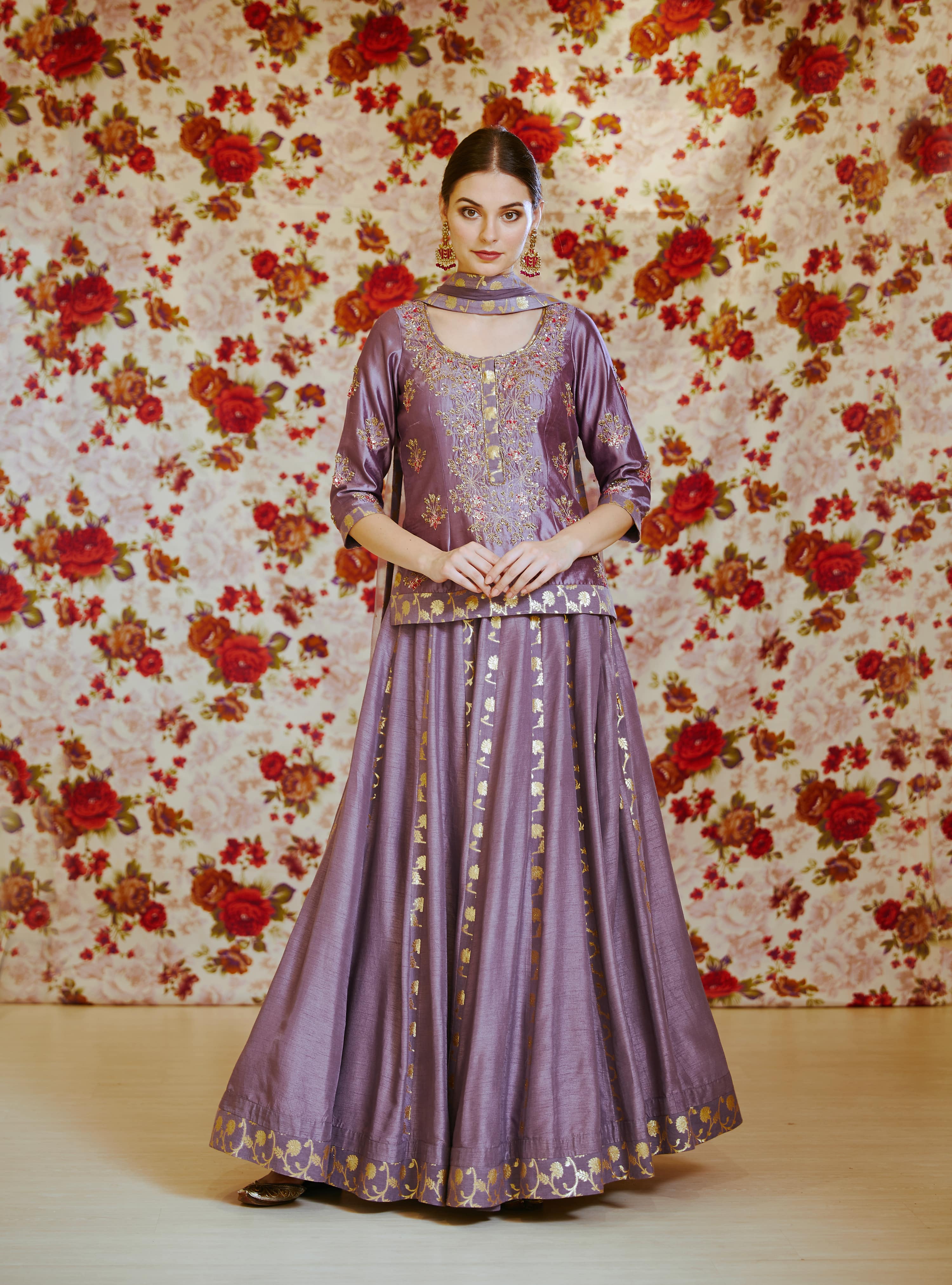 Mauve Lehenga Set