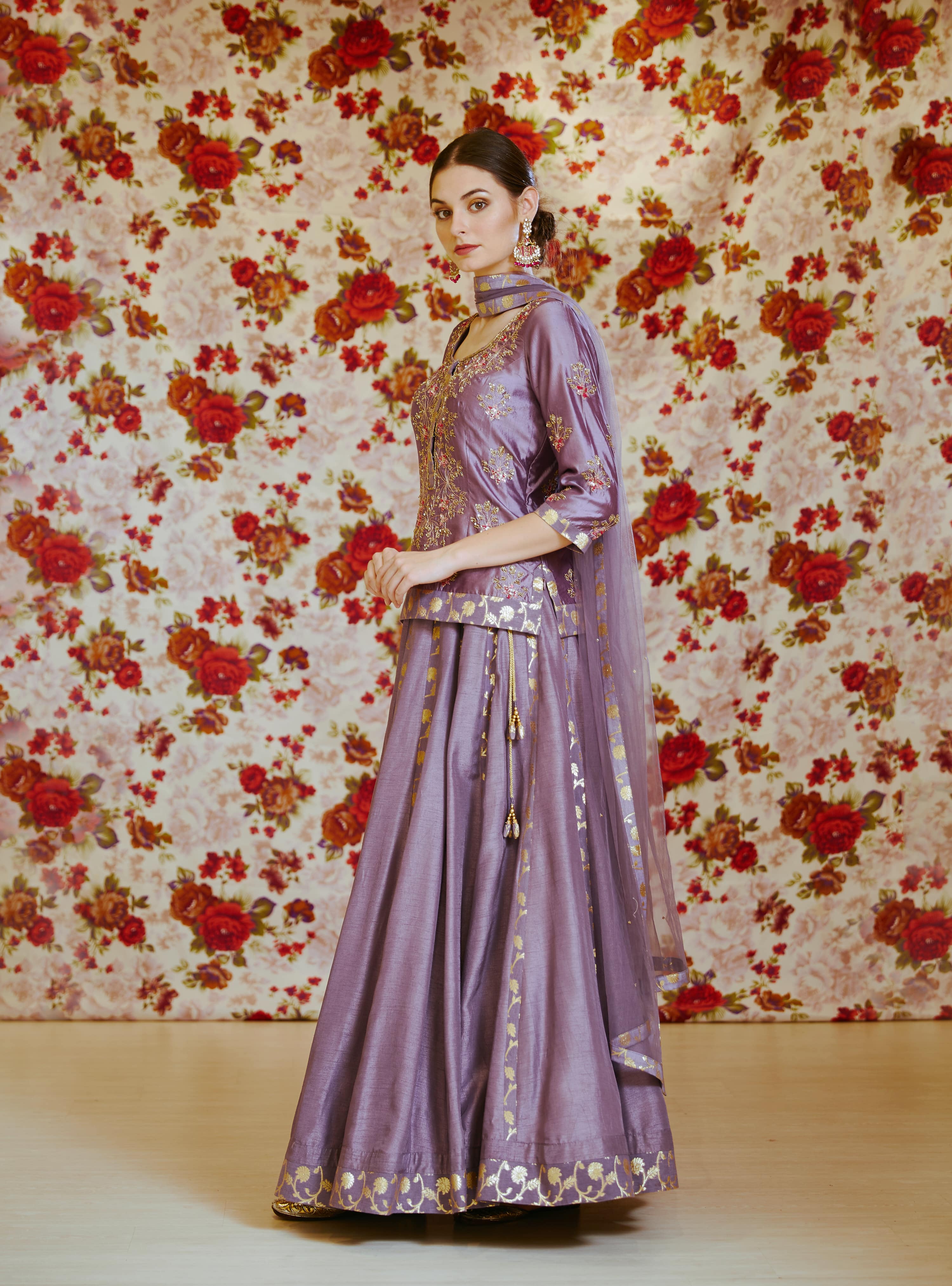 Mauve Lehenga Set