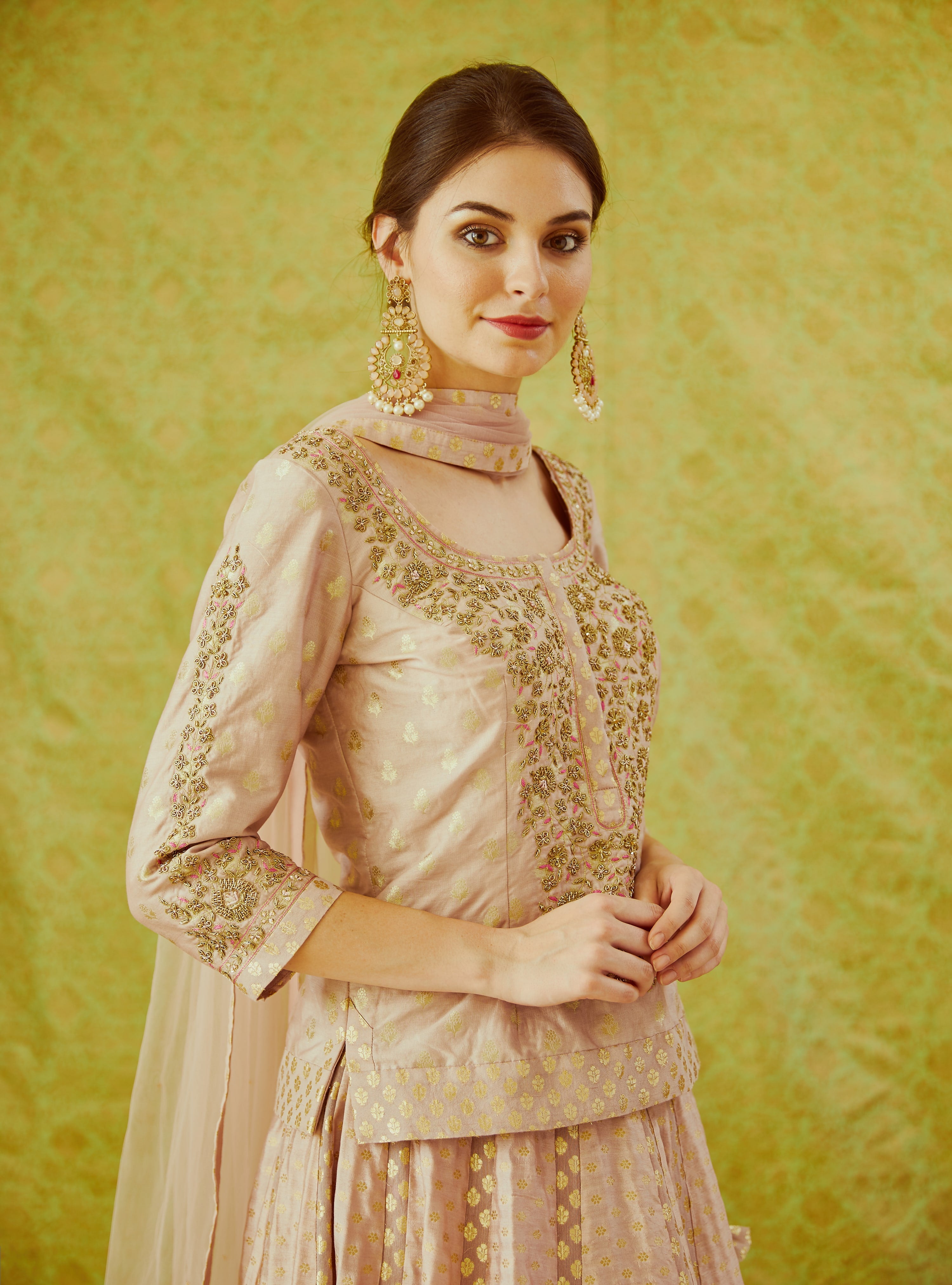 Light Mauve Lehenga Set