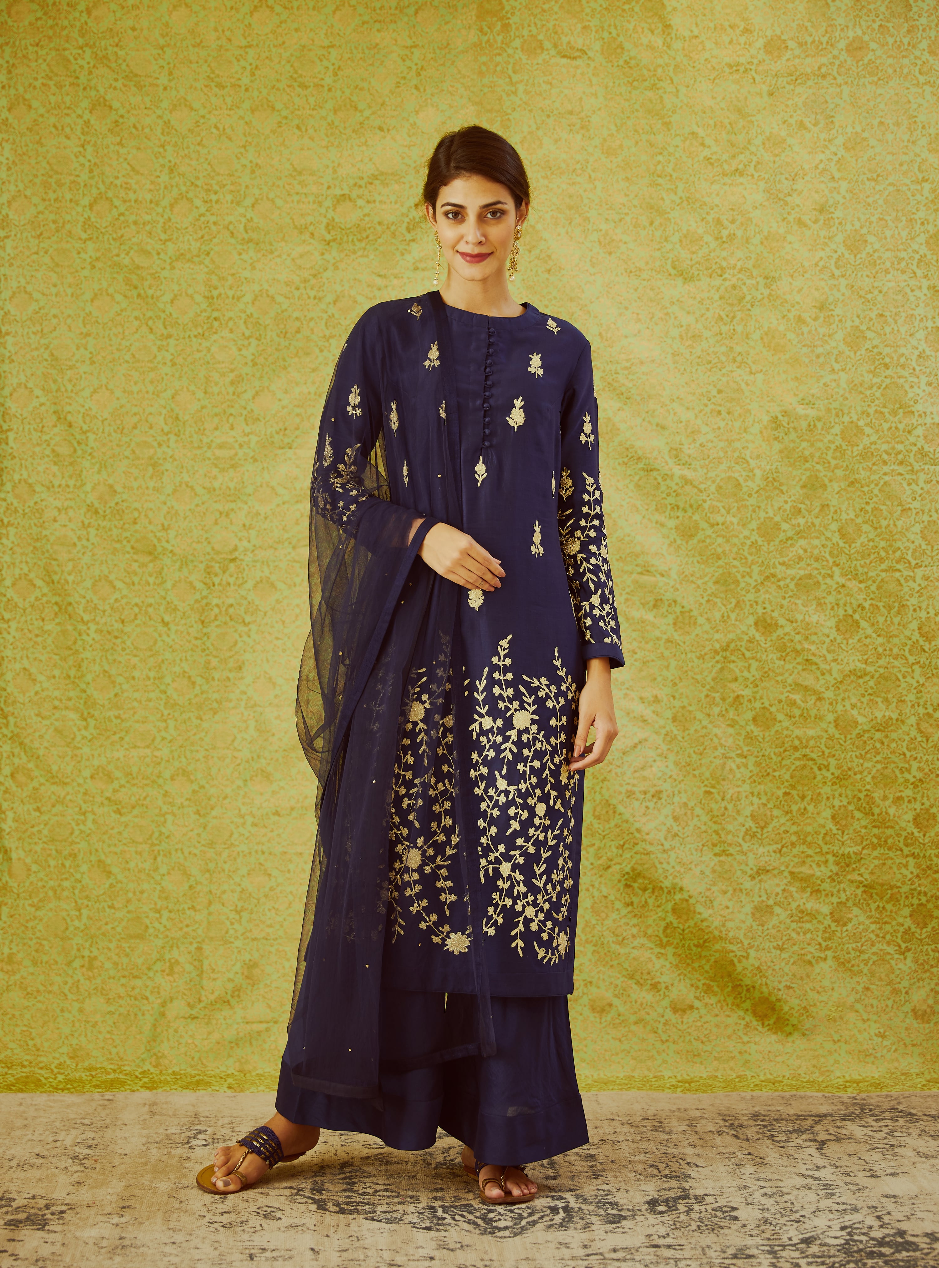 Navy Blue Kurta Set