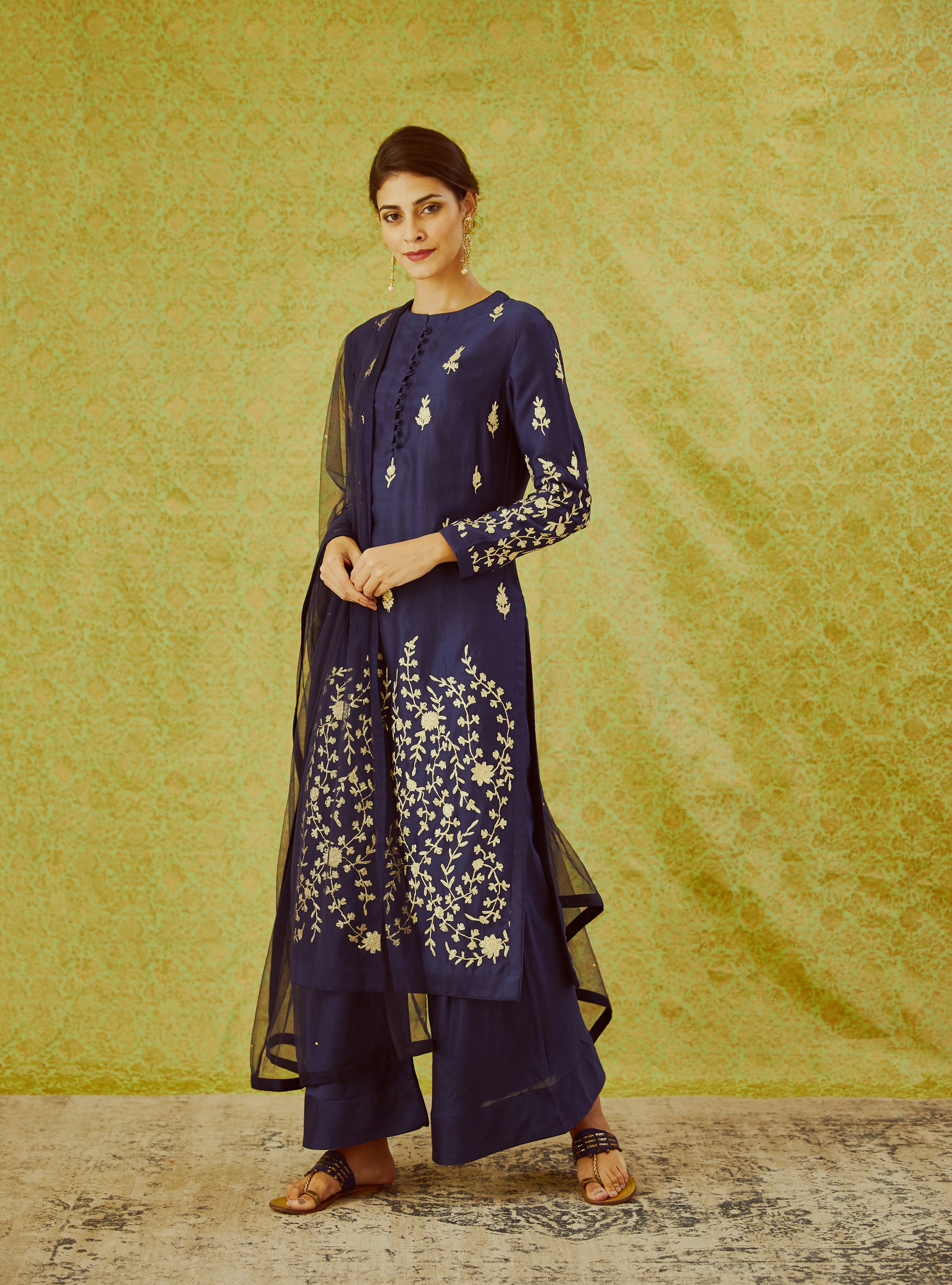 Navy Blue Kurta Set