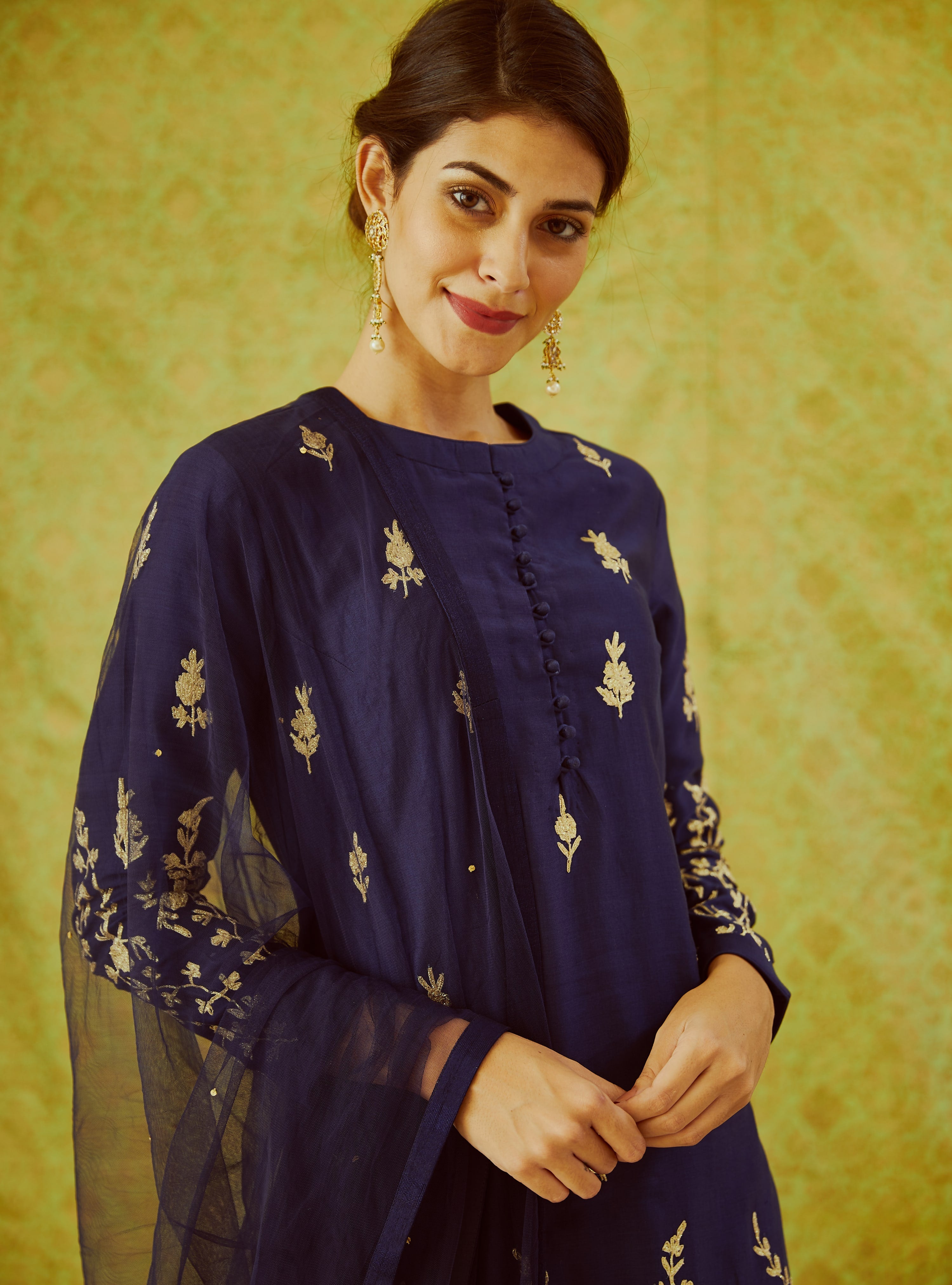 Navy Blue Kurta Set