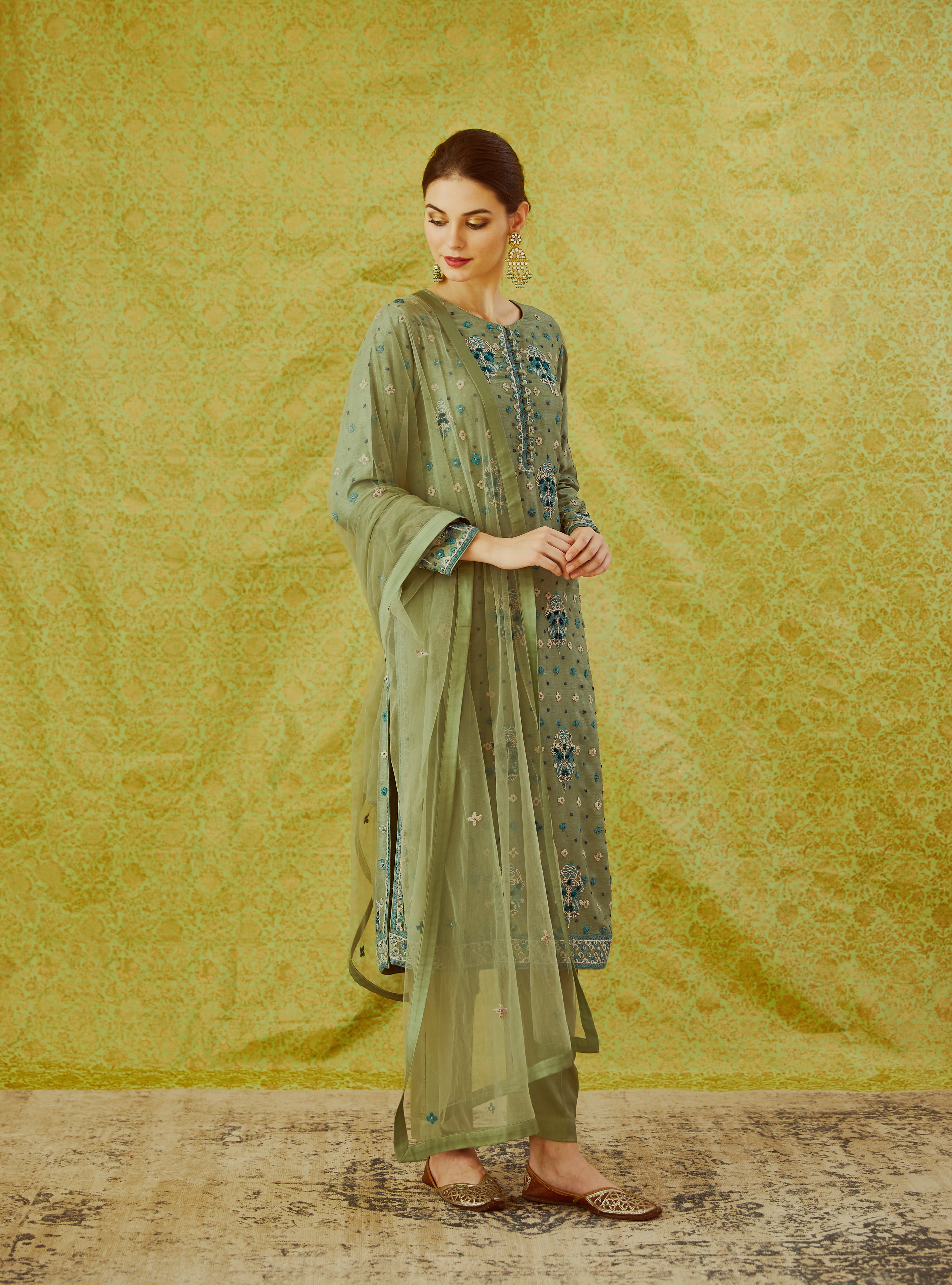 Neutral Green Kurta Set