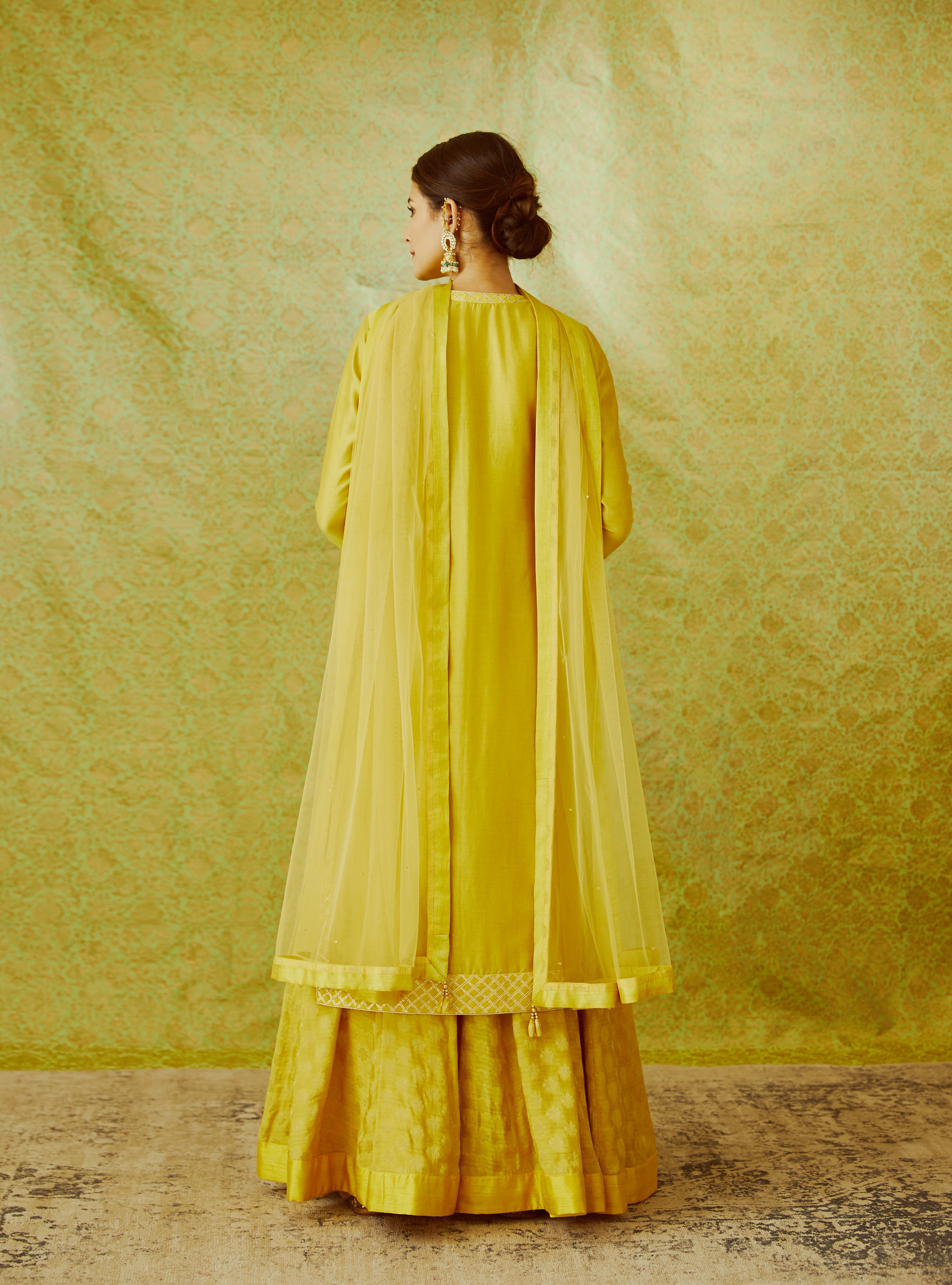 Mustard Yellow Kurta & Skirt Set