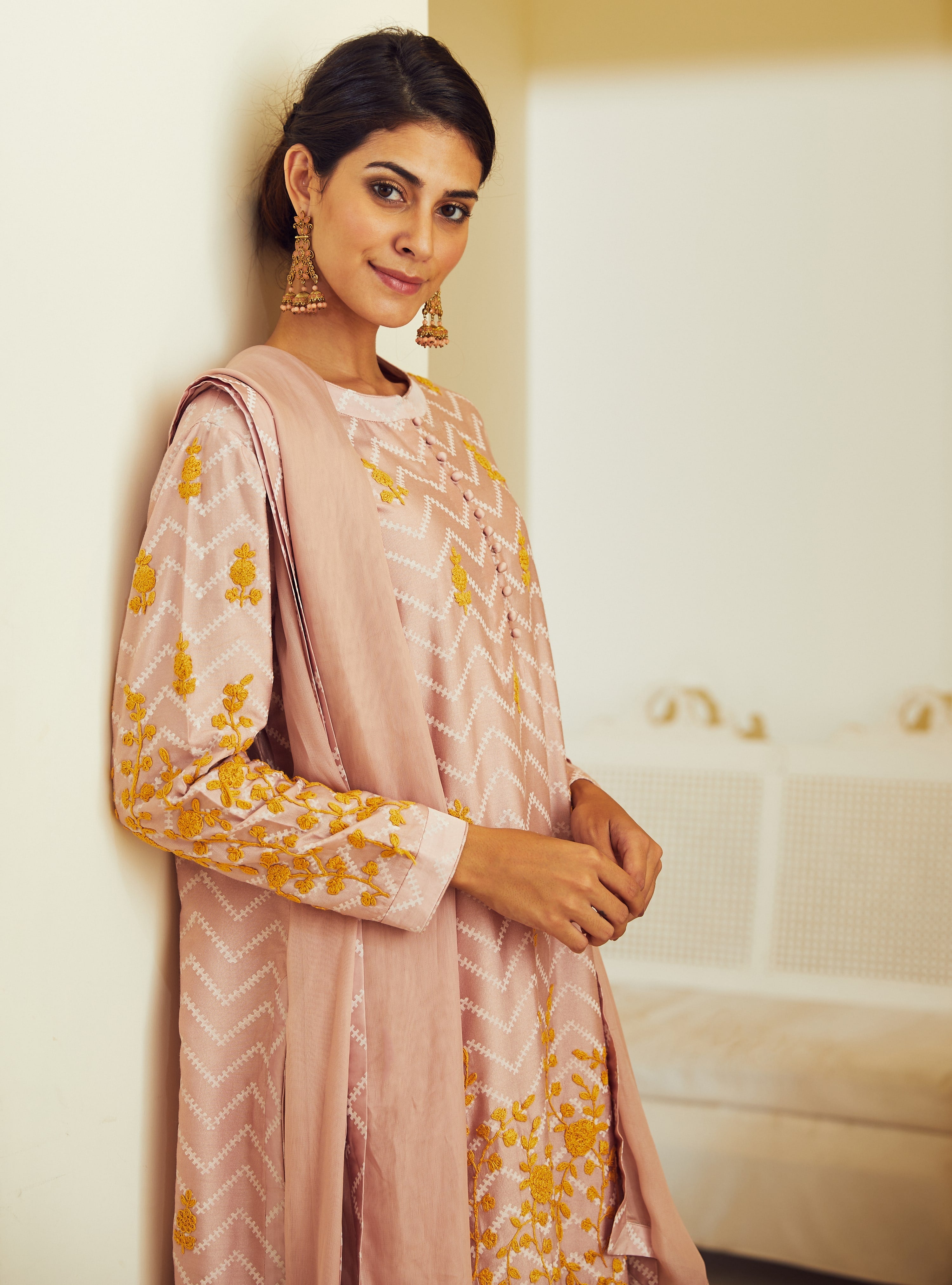 Peach Pink Kurta Set