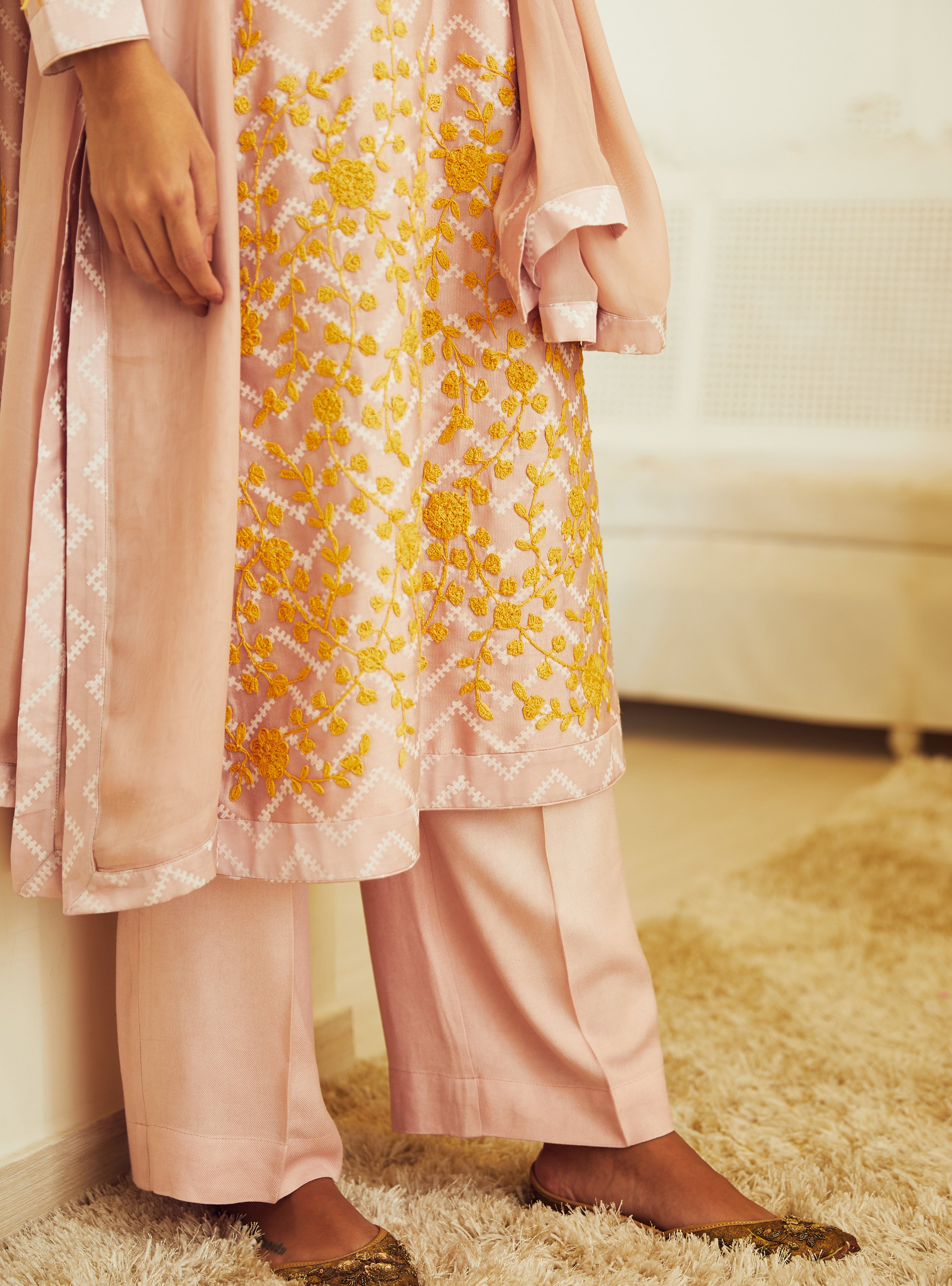 Peach Pink Kurta Set