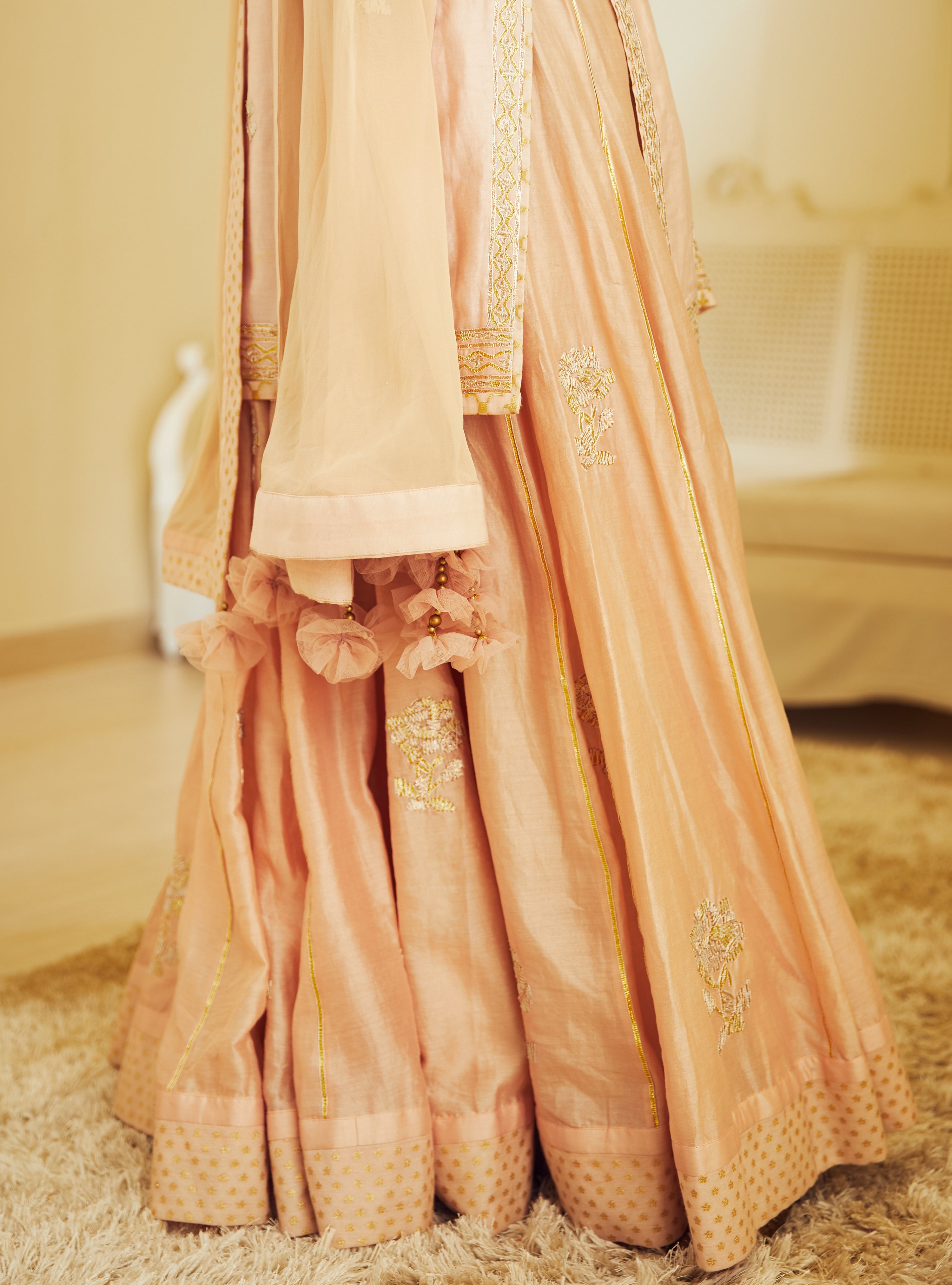 Light Pink Kurta & Skirt Set