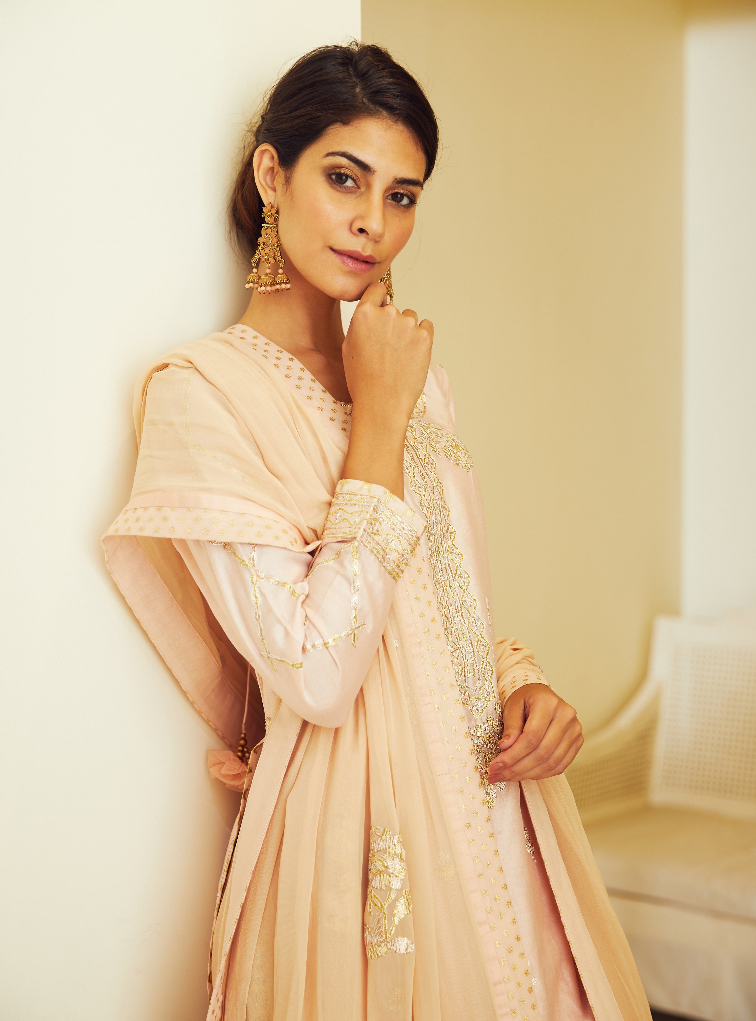 Light Pink Kurta & Skirt Set