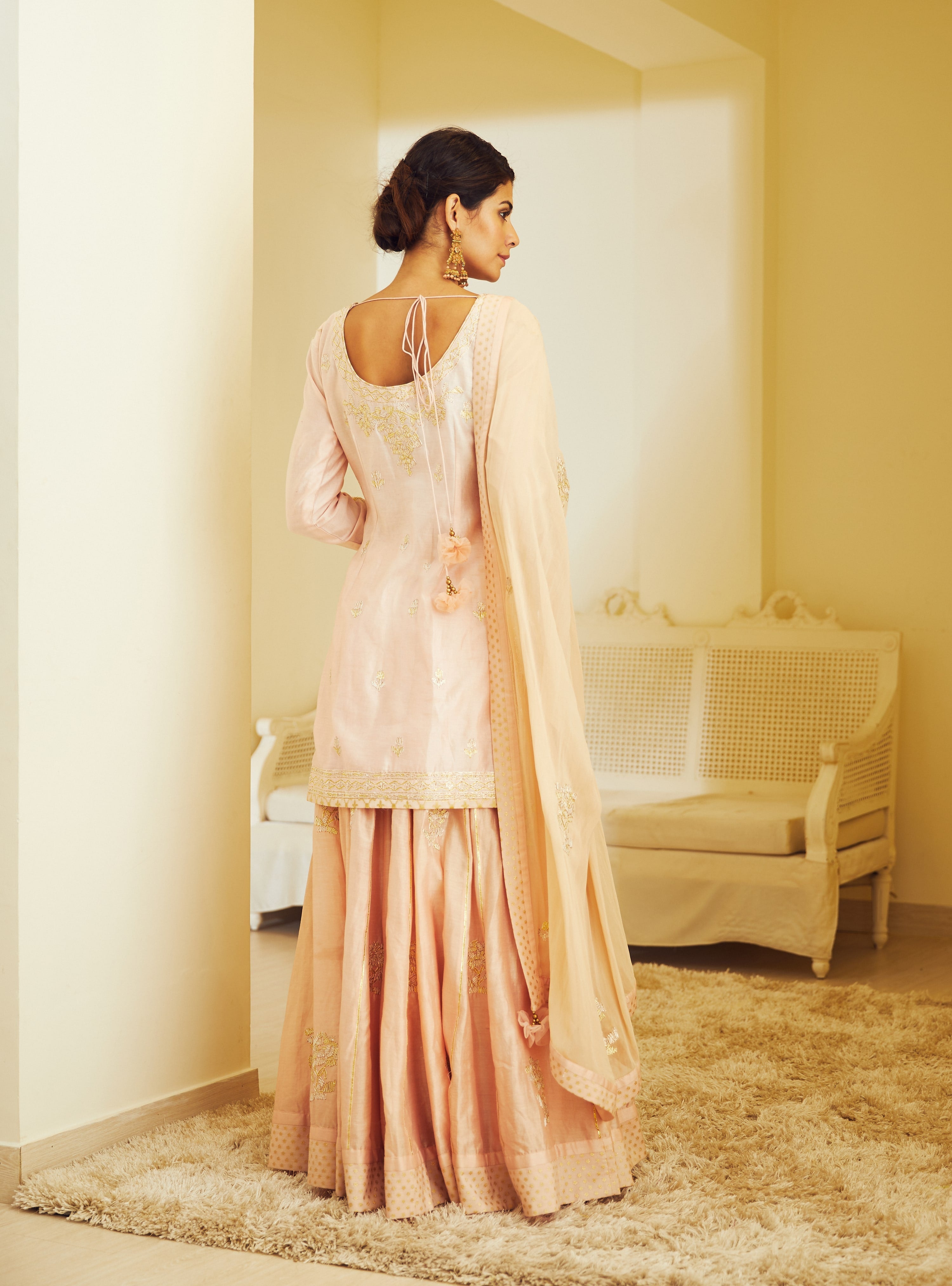 Light Pink Kurta & Skirt Set